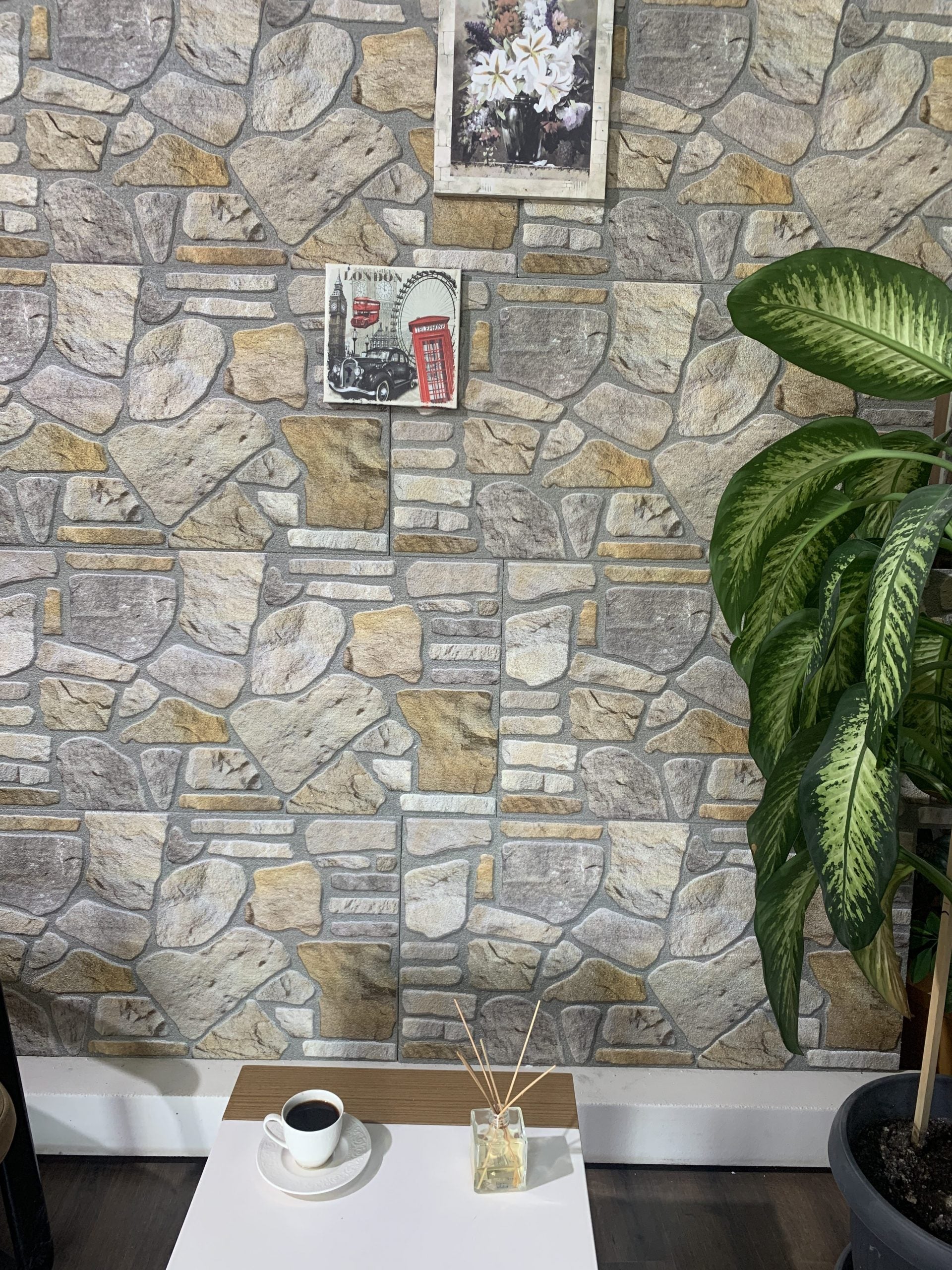 Outlet Grey Gold Stone Look Wall Paneling, Styrofoam Facing, Single Panel, Covers 5.4 sq ft