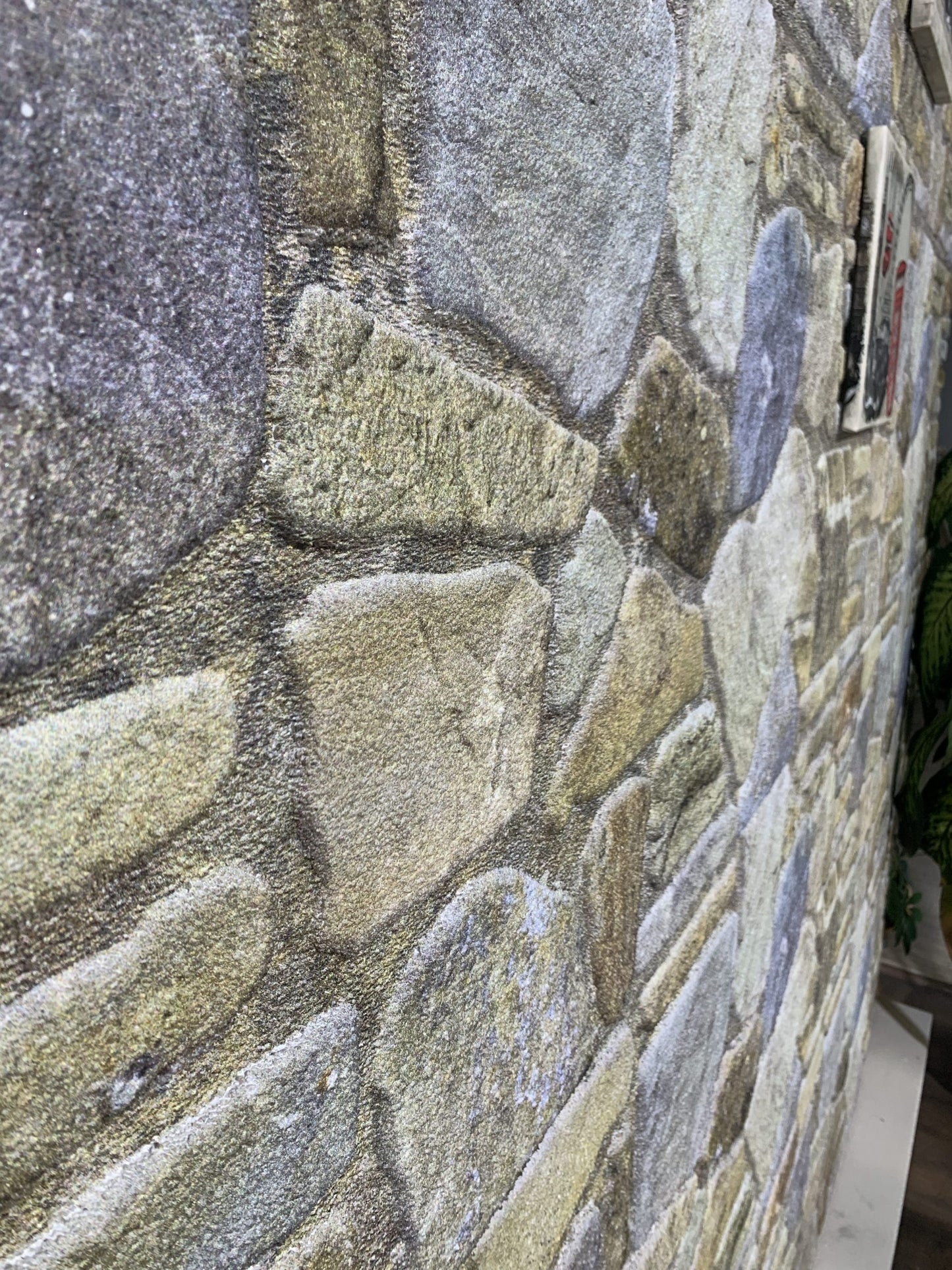 Outlet Blue Grey Buff Stone Look Wall Paneling, Styrofoam Facing, Single Panel, Covers 5.4 sq ft