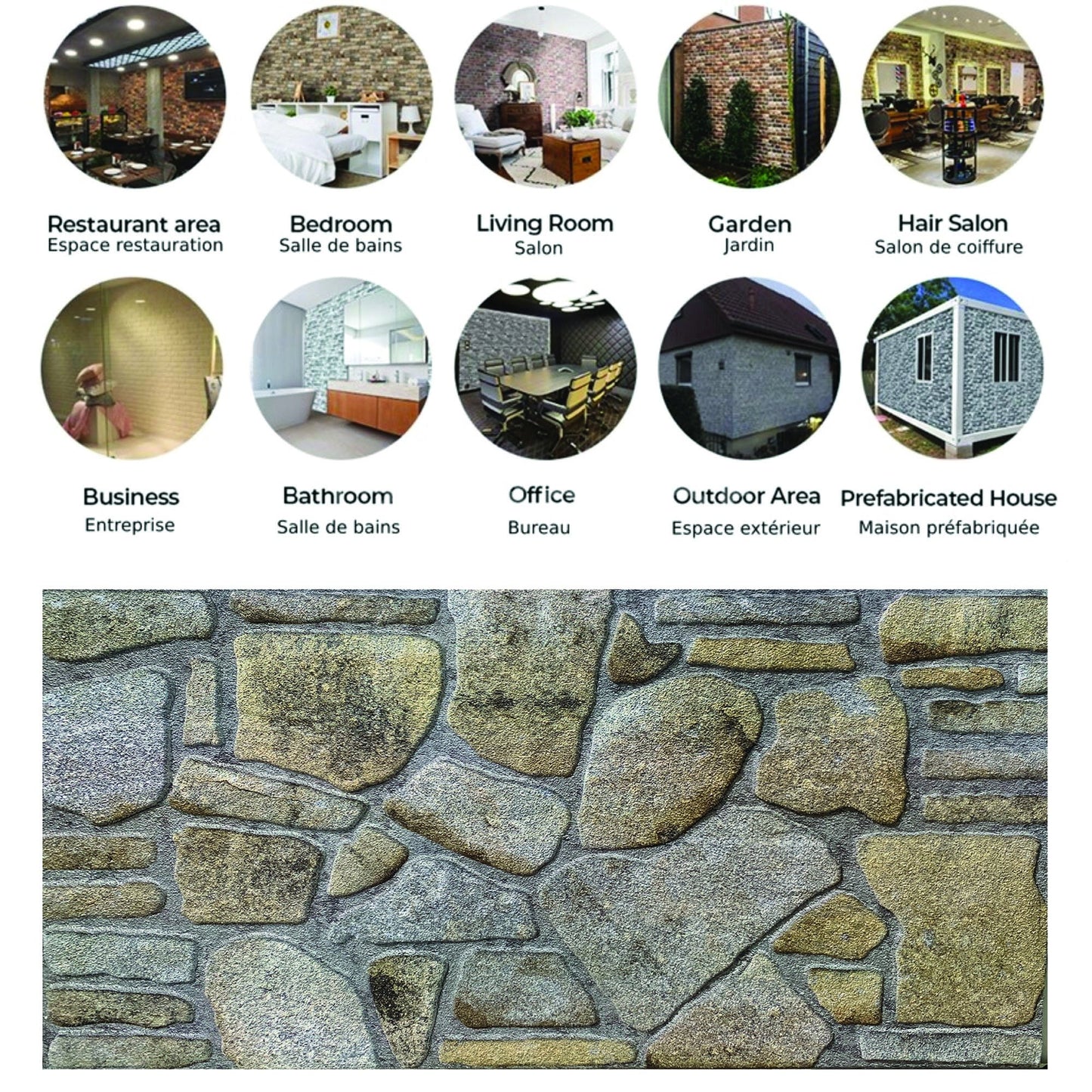 Outlet Gold Lilac Stone Look Wall Paneling, Styrofoam Facing, Single Panel, Covers 5.4 sq ft