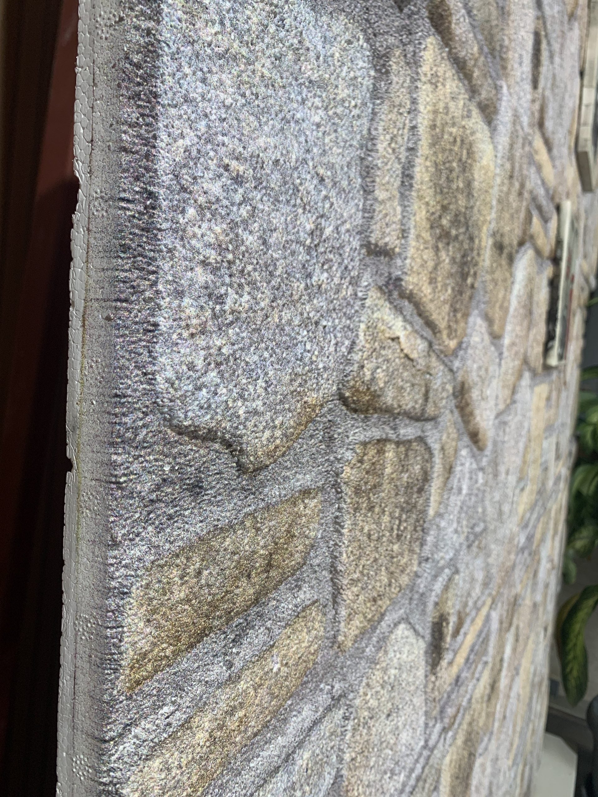 Outlet Gold Lilac Stone Look Wall Paneling, Styrofoam Facing, Single Panel, Covers 5.4 sq ft