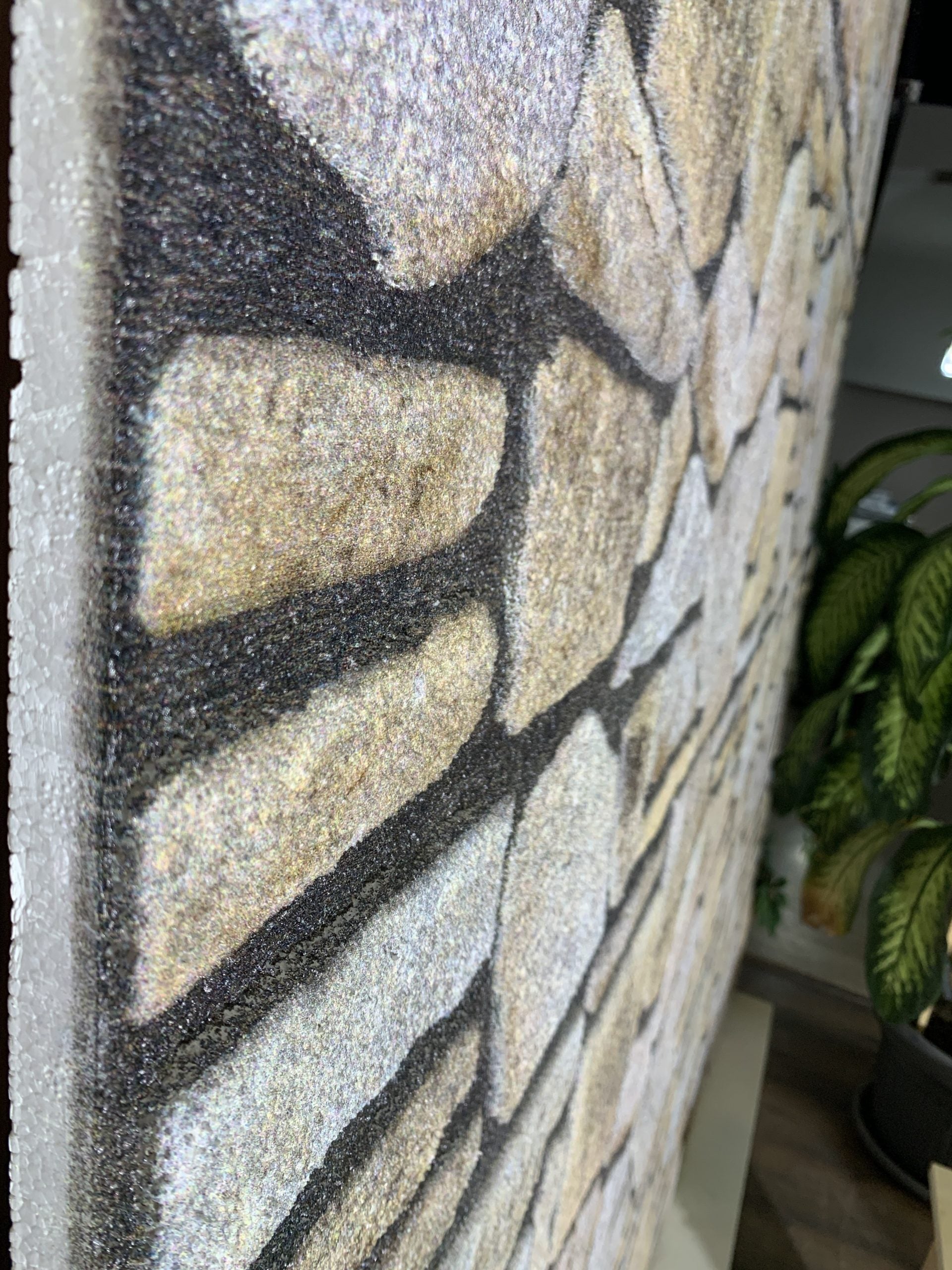 Outlet Ochre Brown Stone Look Wall Paneling, Styrofoam Facing, Single Panel, Covers 5.4 sq ft