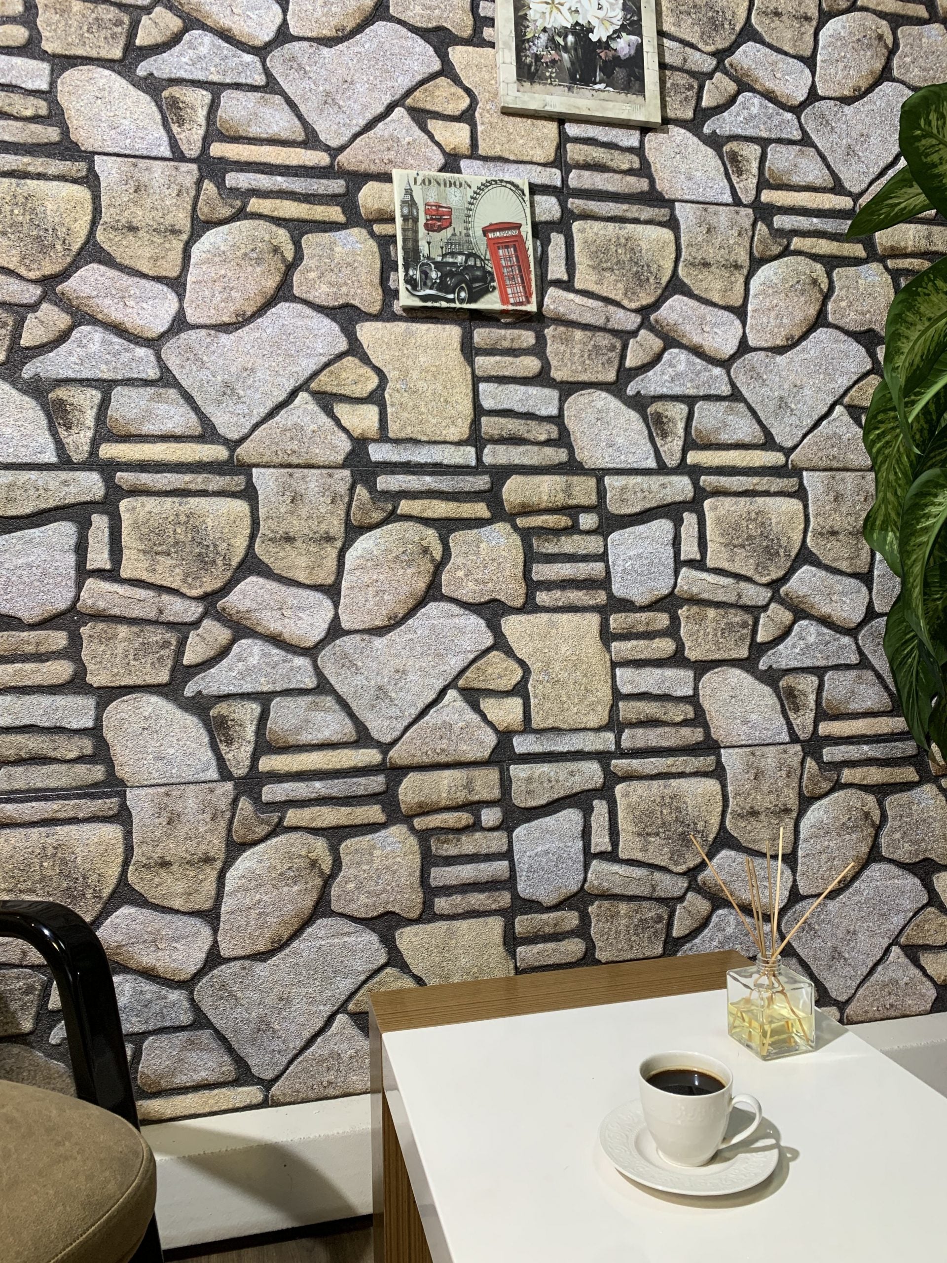 Dundee Deco 3D Wall Panels - Cladding, Ochre Brown Stone Look Wall Paneling, Styrofoam Facing for Interior and Exterior Applications, DIY, Set of 10, Covers 54 sq ft