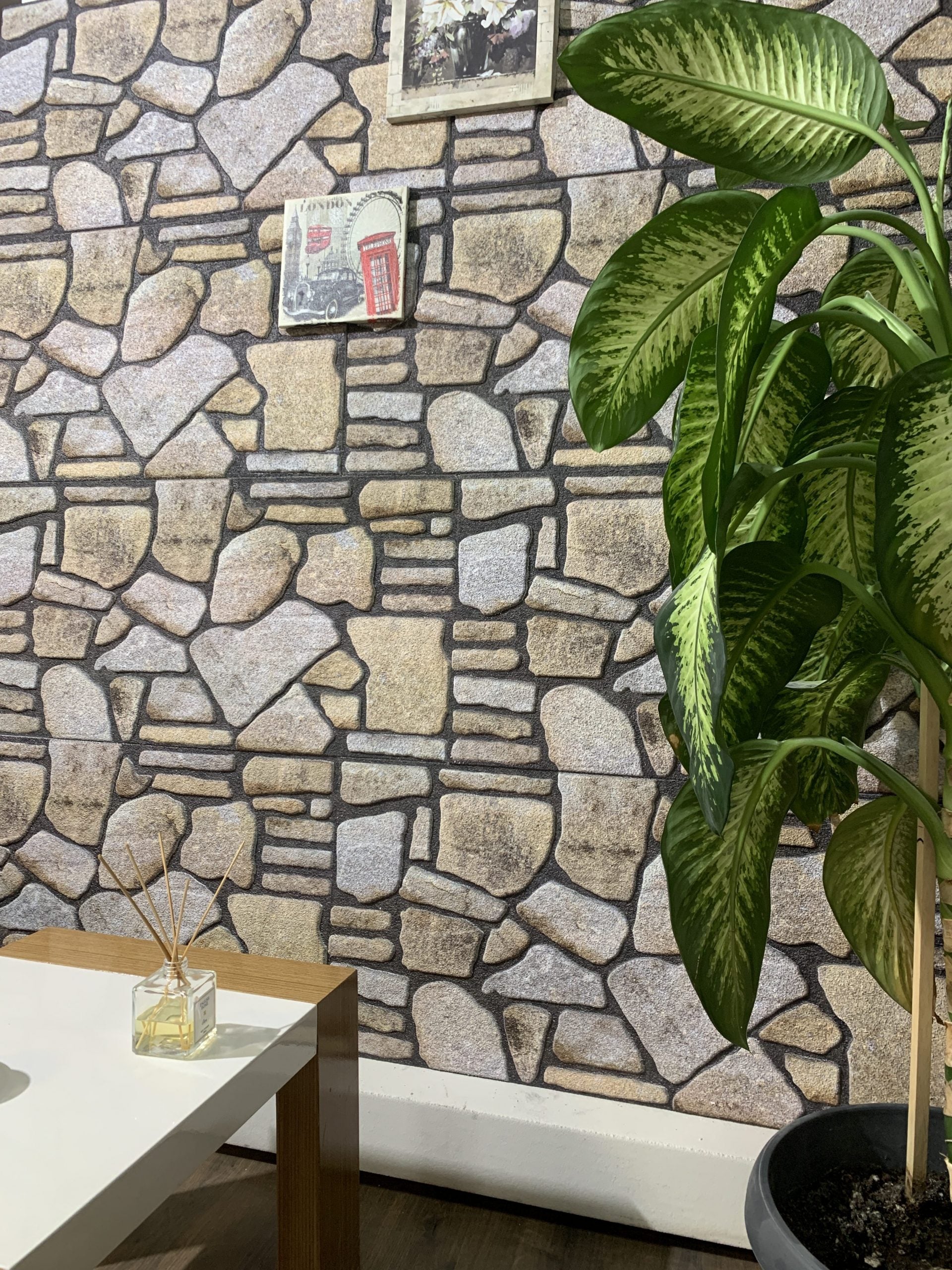 Dundee Deco 3D Wall Panels - Cladding, Ochre Brown Stone Look Wall Paneling, Styrofoam Facing for Interior and Exterior Applications, DIY, Set of 10, Covers 54 sq ft