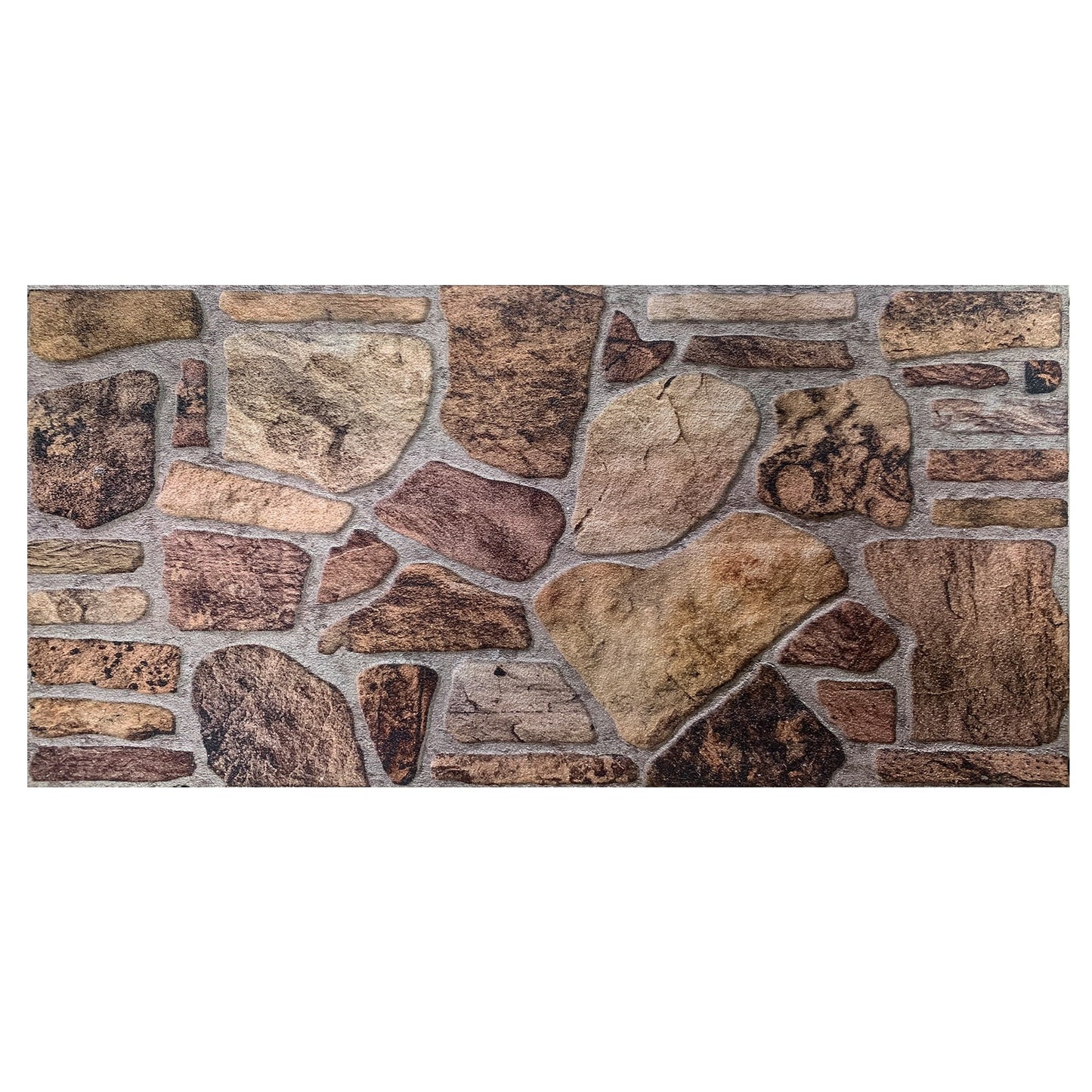 Outlet Shades of Brown Grey Stone Look Wall Paneling, Styrofoam Facing, Single Panel, Covers 5.4 sq ft