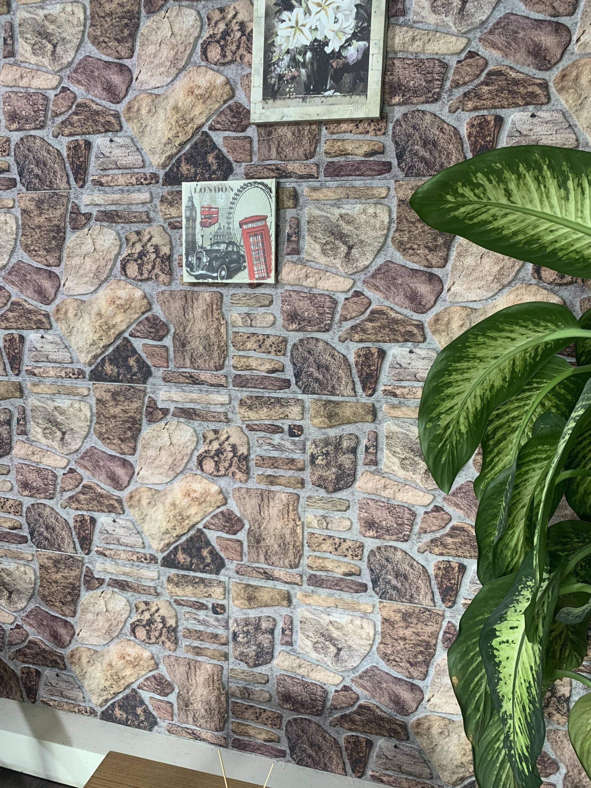 Dundee Deco 3D Wall Panels - Cladding, Shades of Brown Grey Stone Look Wall Paneling, Styrofoam Facing for Interior and Exterior, DIY, Set of 10, Covers 54 sq ft