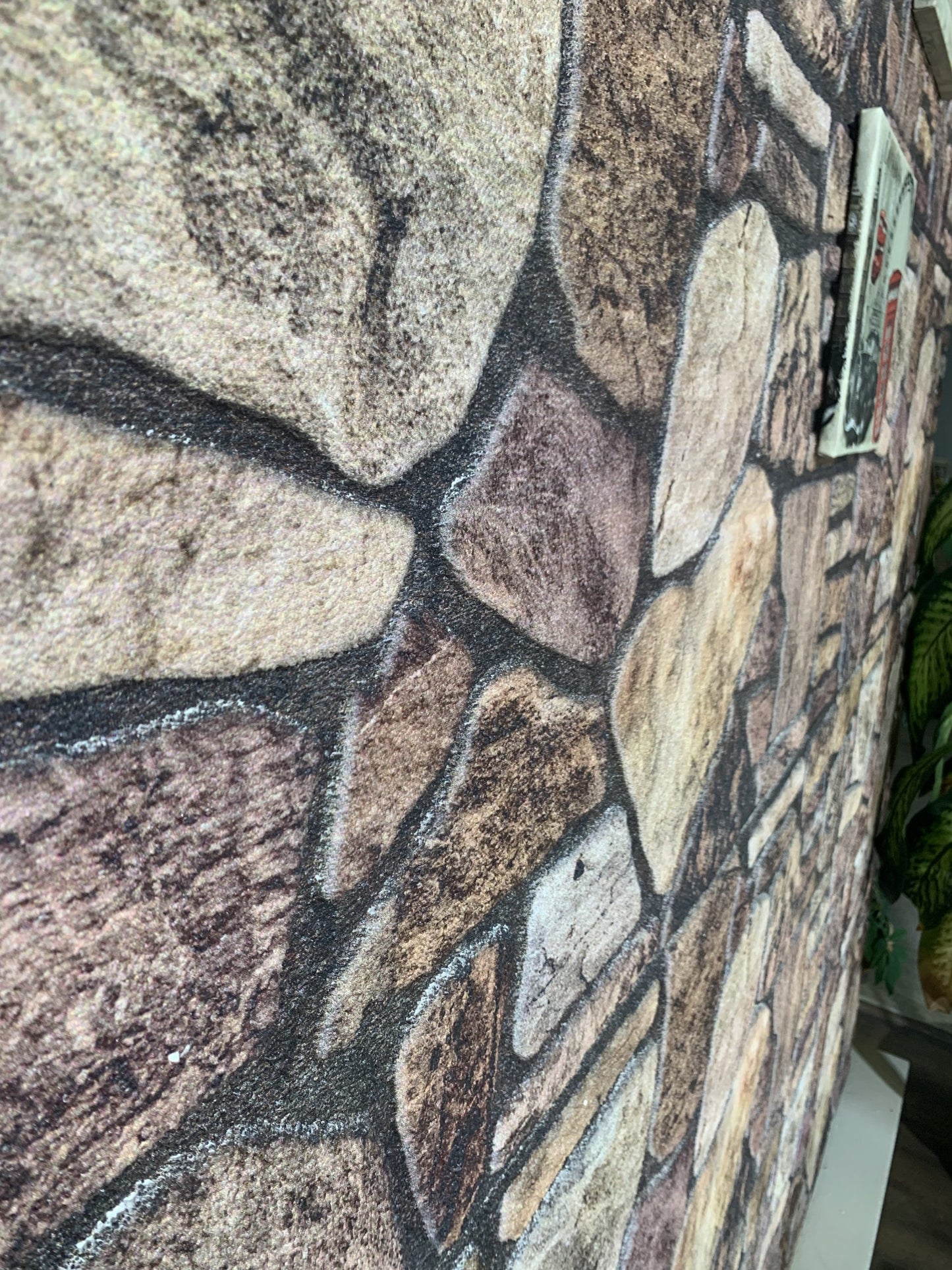 Outlet Mahogany Brown Stone Look Wall Paneling, Styrofoam Facing, Single Panel, Covers 5.4 sq ft