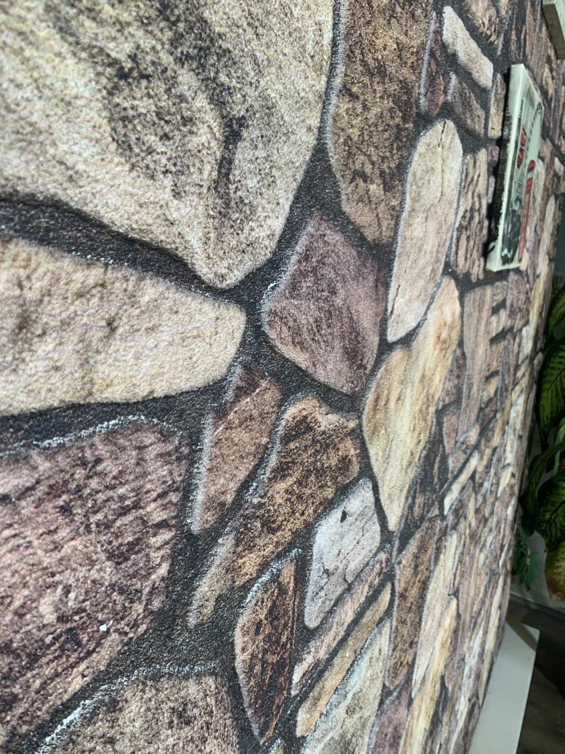 Outlet Mahogany Brown Stone Look Wall Paneling, Styrofoam Facing, Single Panel, Covers 5.4 sq ft