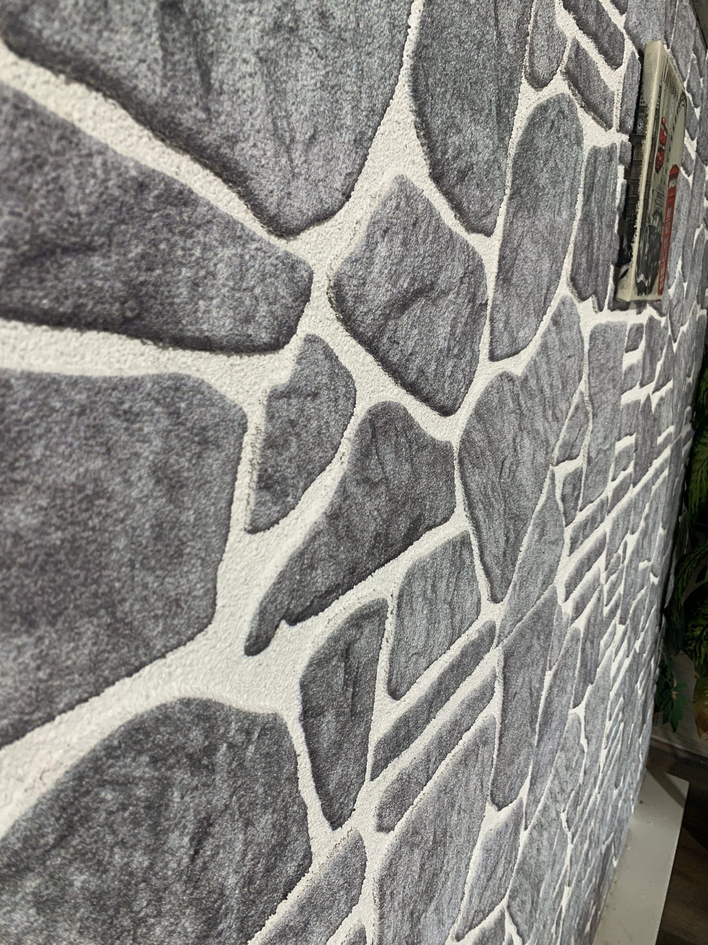 Outlet Bluish Grey White Stone Look Wall Paneling, Styrofoam Facing, Single Panel, Covers 5.4 sq ft