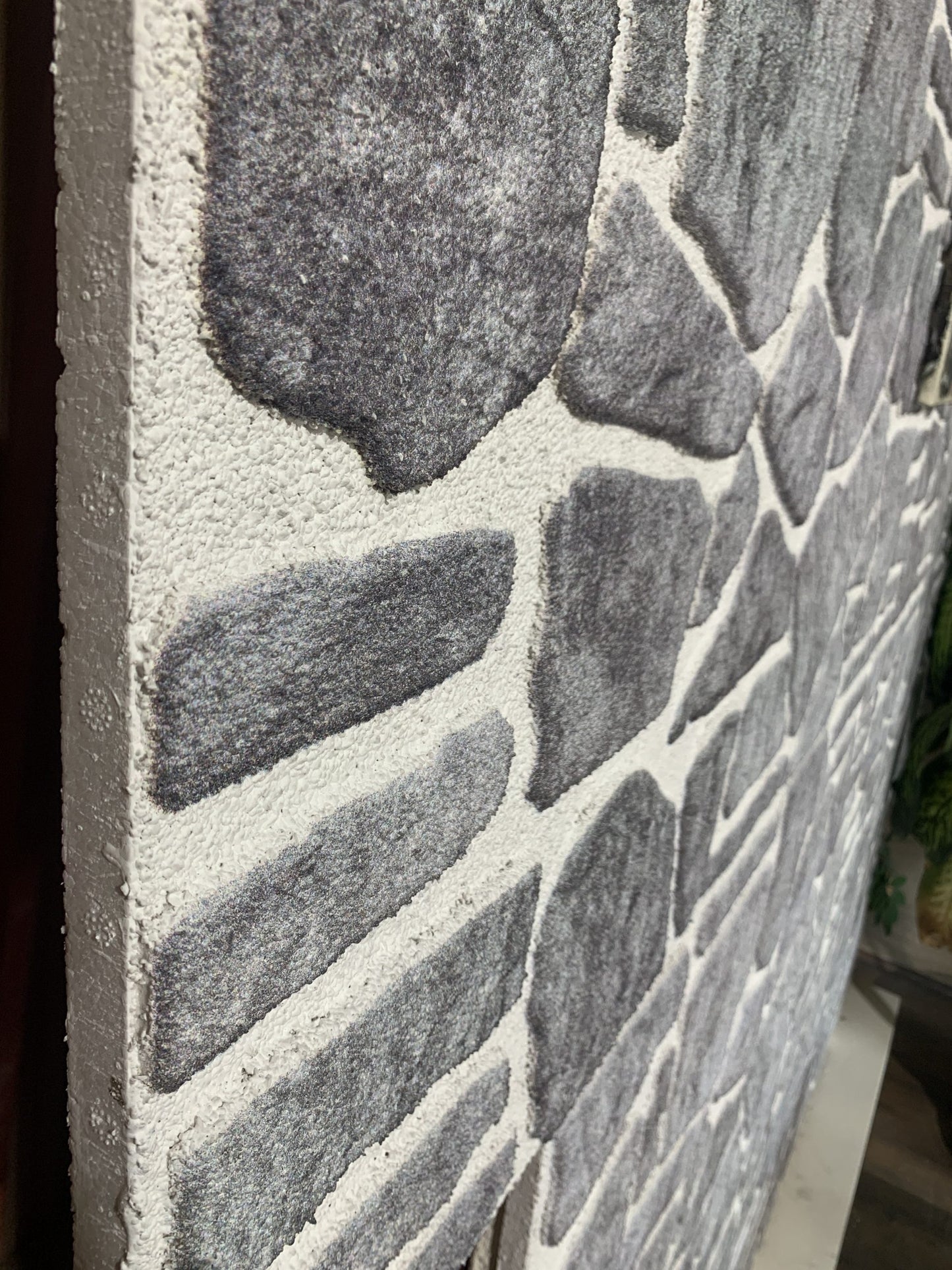 Outlet Bluish Grey White Stone Look Wall Paneling, Styrofoam Facing, Single Panel, Covers 5.4 sq ft