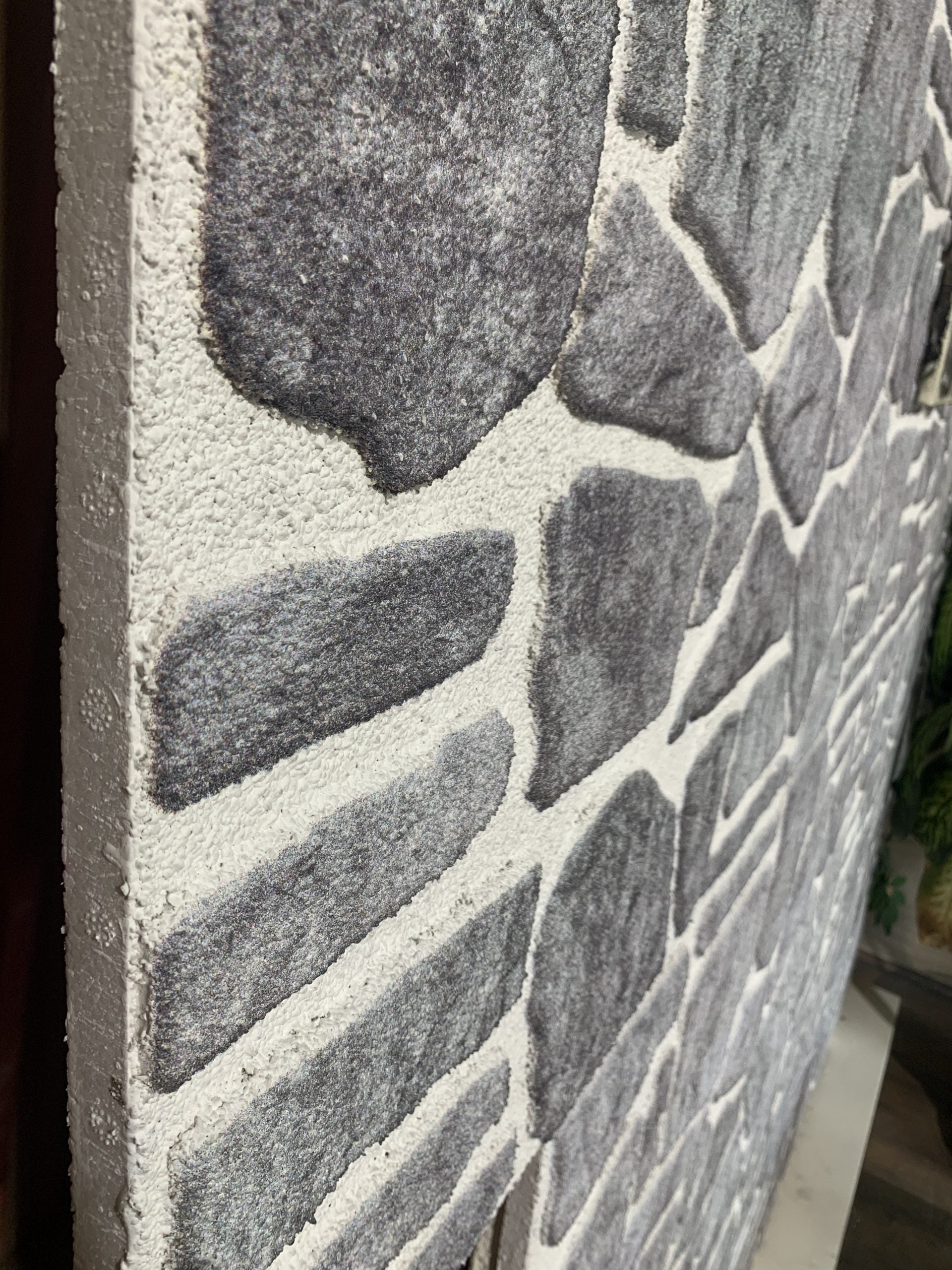 Outlet Bluish Grey White Stone Look Wall Paneling, Styrofoam Facing, Single Panel, Covers 5.4 sq ft