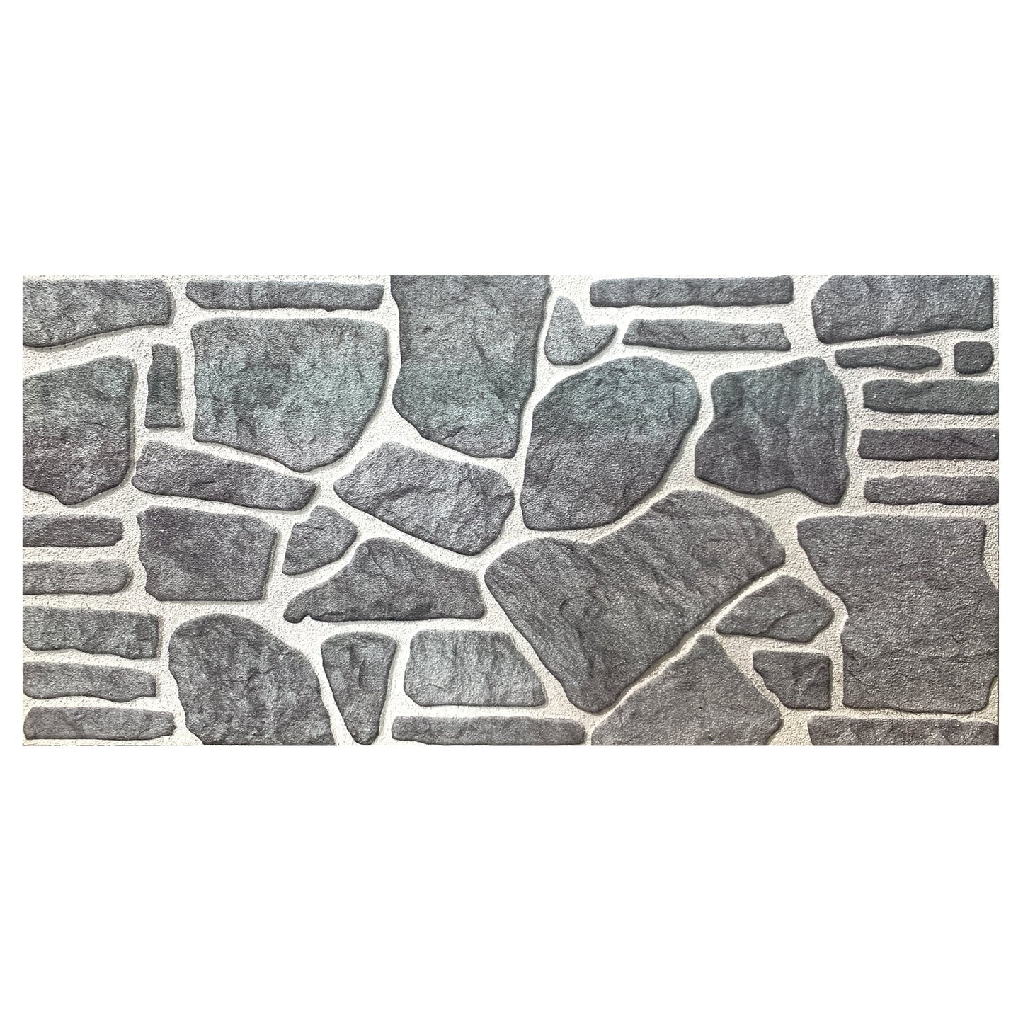 Outlet Bluish Grey White Stone Look Wall Paneling, Styrofoam Facing, Single Panel, Covers 5.4 sq ft