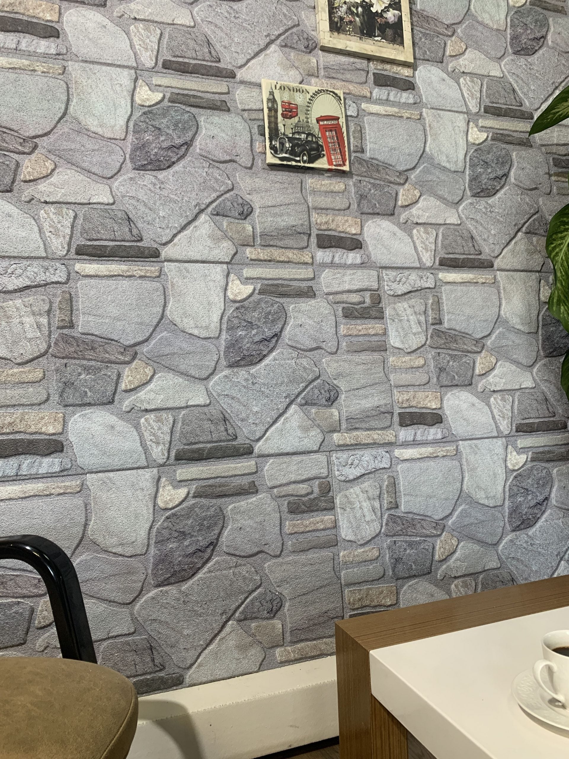 Outlet Grey Mauve Blue Stone Look Wall Paneling, Styrofoam Facing, Single Panel, Covers 5.4 sq ft