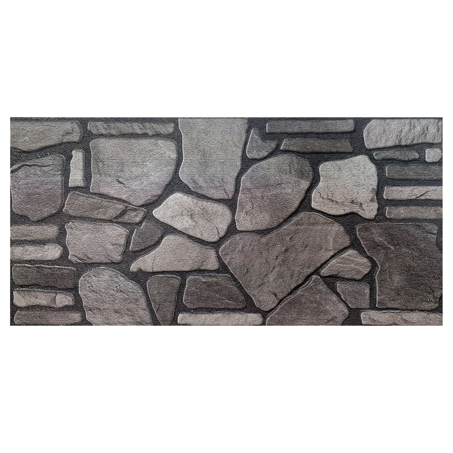 Dundee Deco 3D Wall Panels - Cladding, Grey Charcoal Ash Stone Look Wall Paneling, Styrofoam Facing for Interior and Exterior Applications, DIY, Set of 10, Covers 54 sq ft