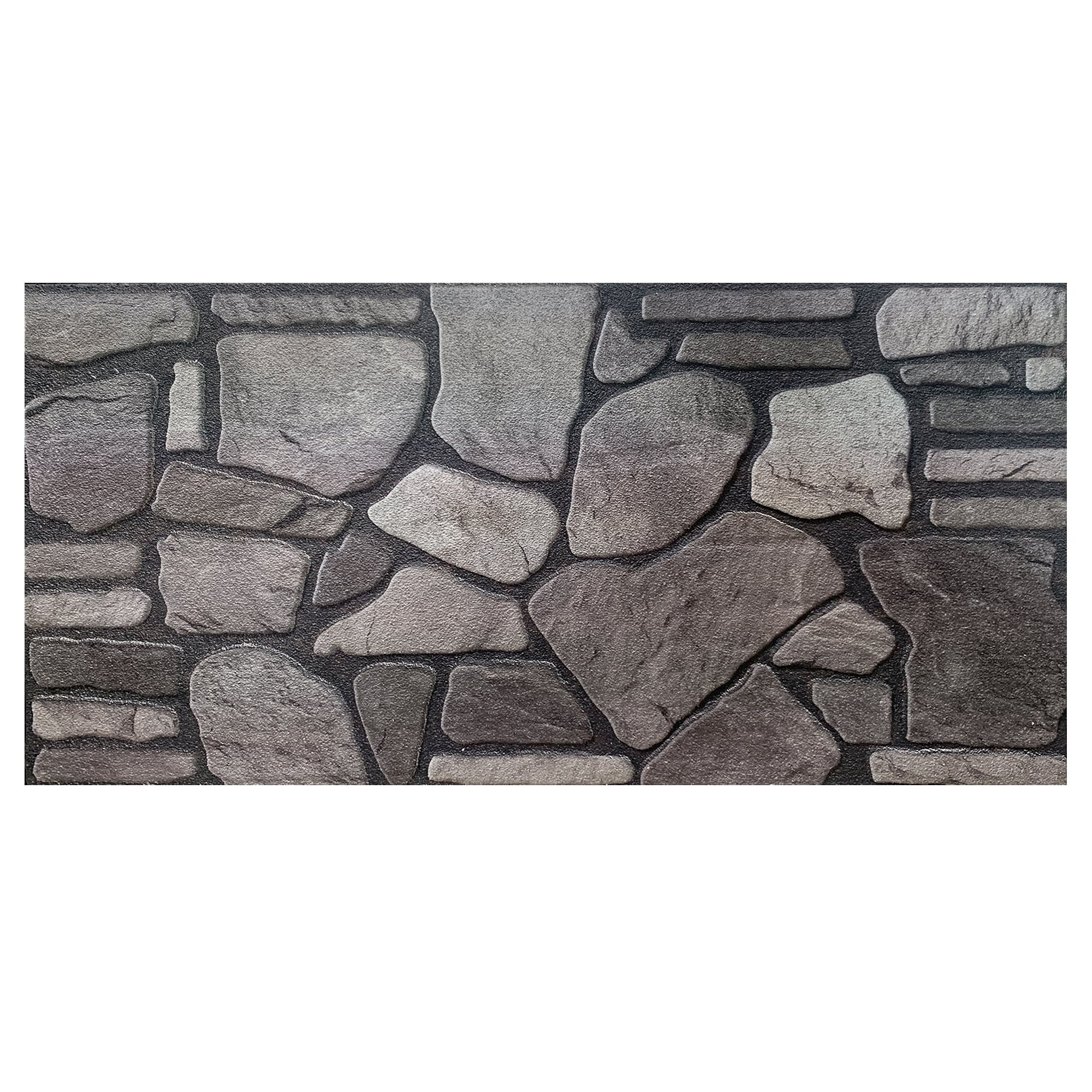 Dundee Deco 3D Wall Panels - Cladding, Grey Charcoal Ash Stone Look Wall Paneling, Styrofoam Facing for Interior and Exterior Applications, DIY, Set of 10, Covers 54 sq ft