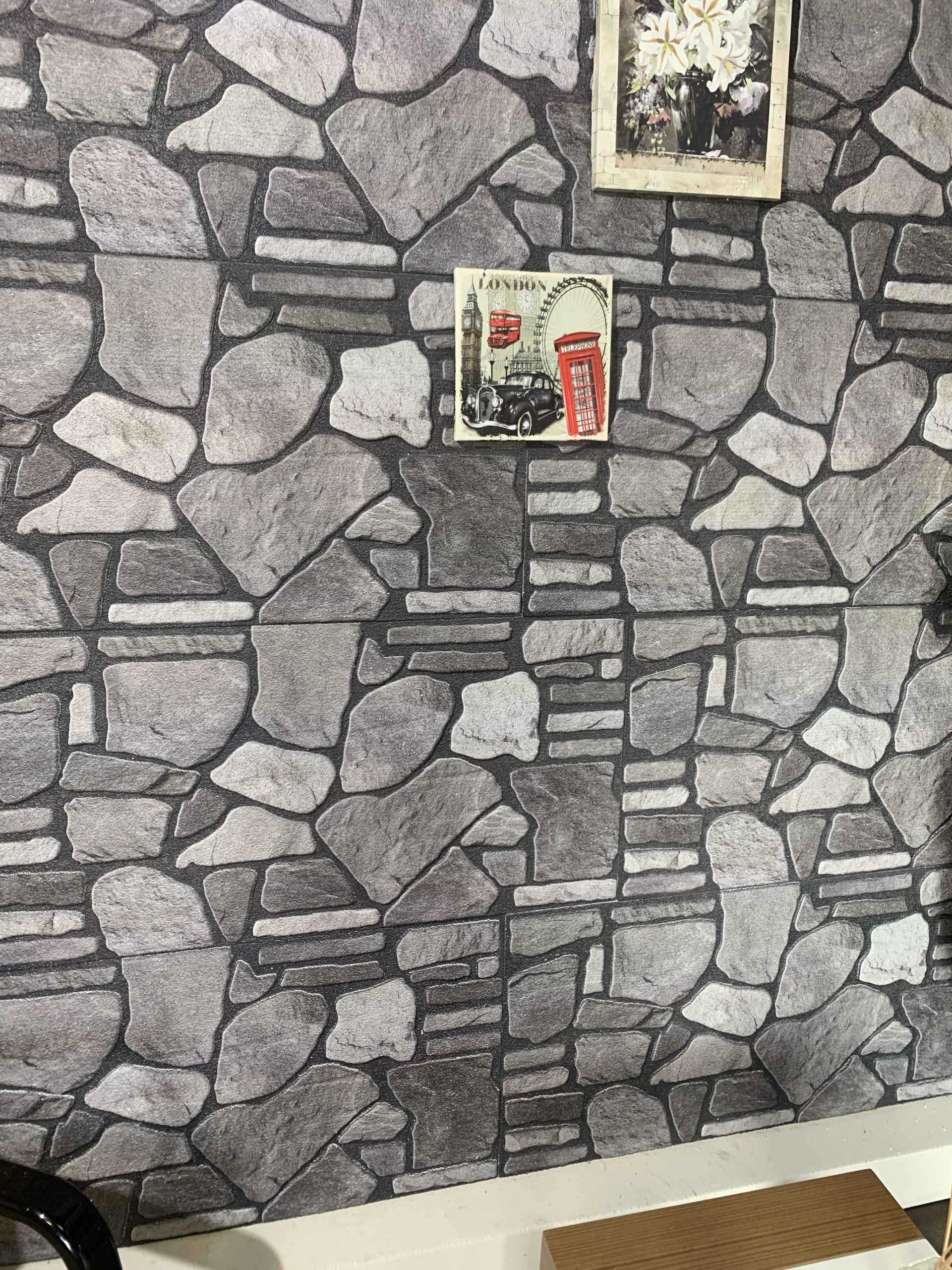 Dundee Deco 3D Wall Panels - Cladding, Grey Charcoal Ash Stone Look Wall Paneling, Styrofoam Facing for Interior and Exterior Applications, DIY, Set of 10, Covers 54 sq ft