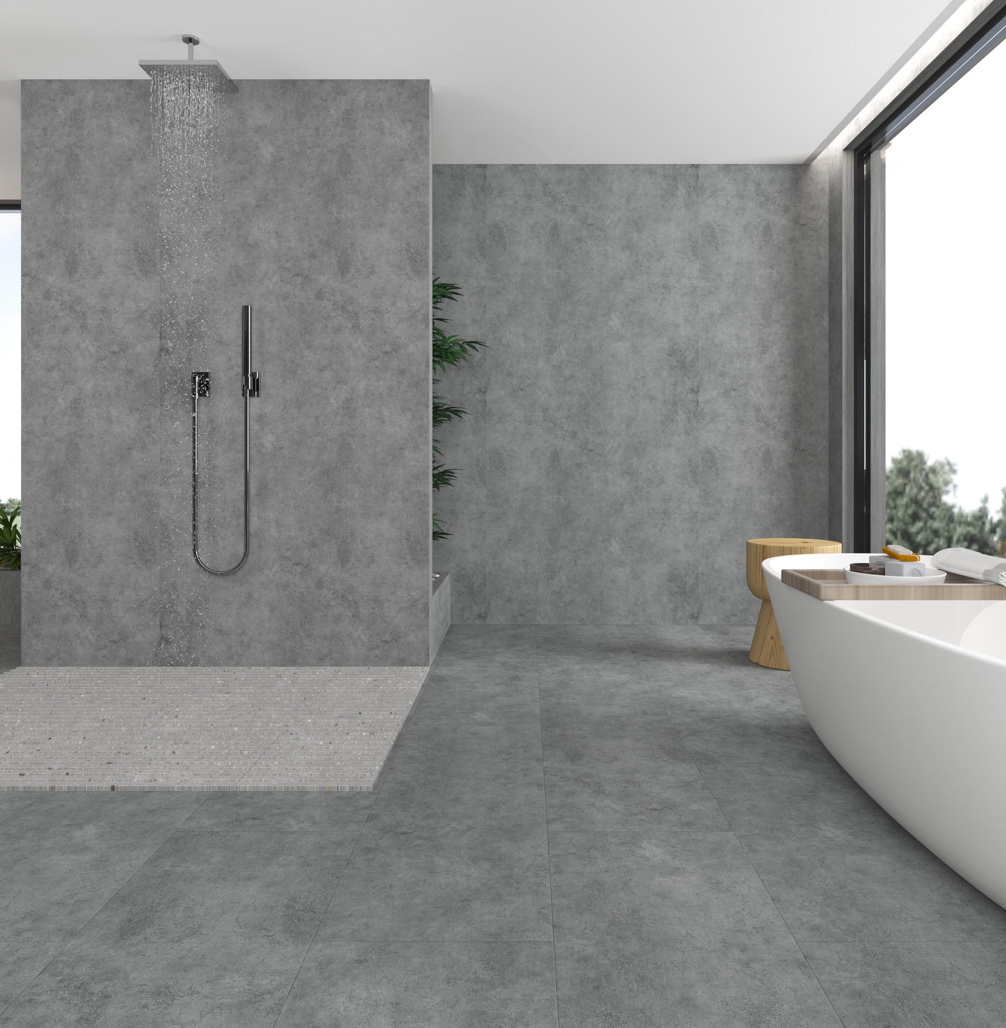 SPC panels Concrete in Grey