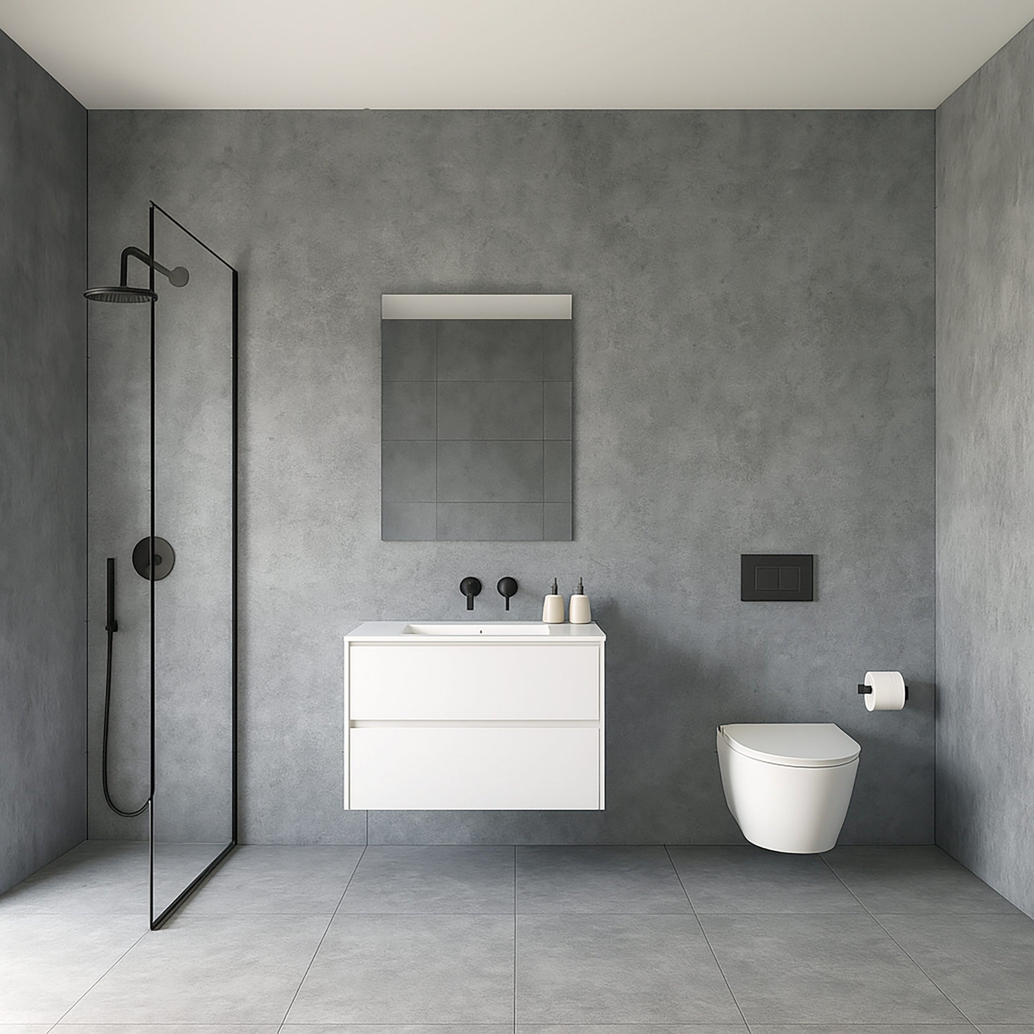 SPC panels Concrete in Grey