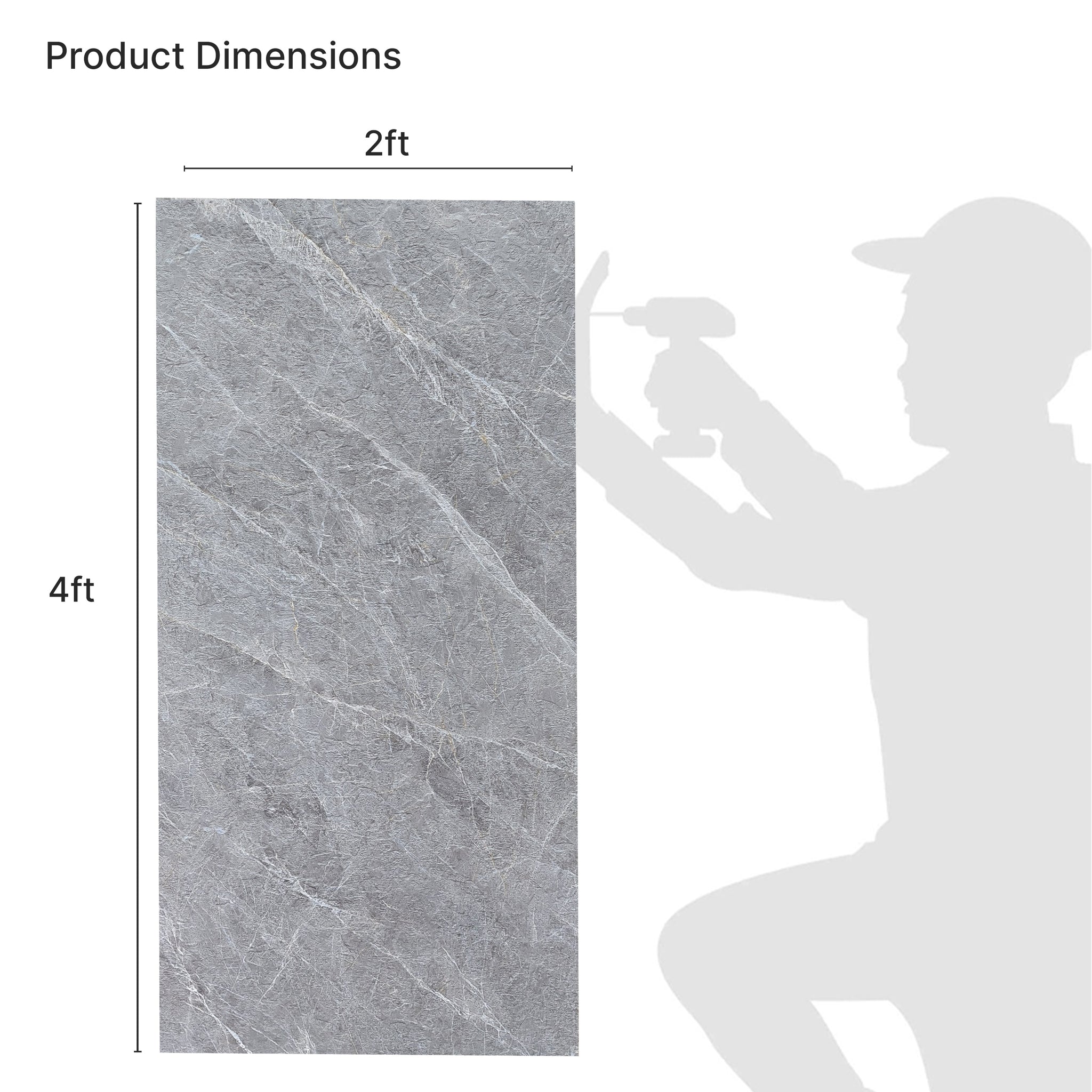 Faux Stone Wall Panels - 2 ft X 4 ft - Waterproof, Matte Textured, DIY Friendly Indoor Wall Cladding  - Black, Grey, Tan