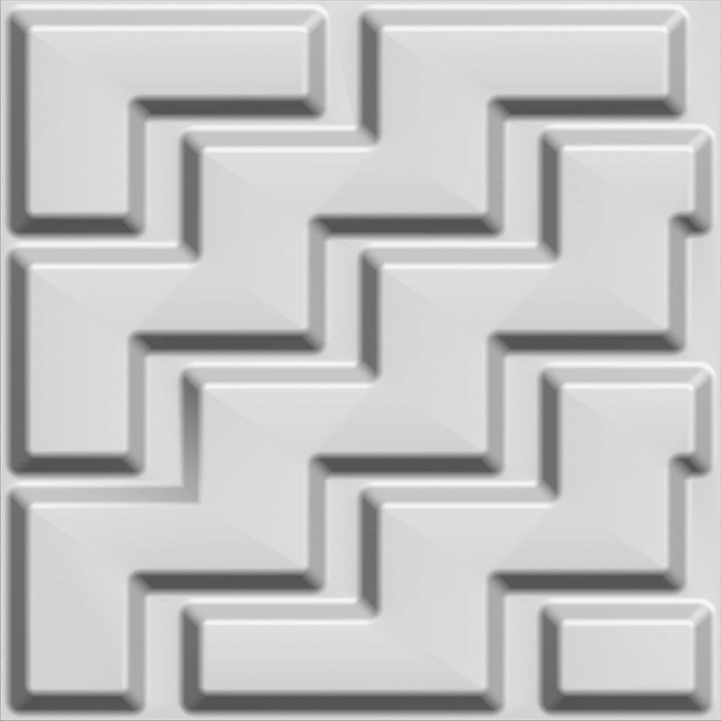 Paintable Off White Chevron Zigzag Fiber 3D Wall Panel, Interior Wall Paneling, 1.6 ft X 1.6 ft (50cm X 50cm), 2.6 sq.ft. (0.25 sq. m) each - Single