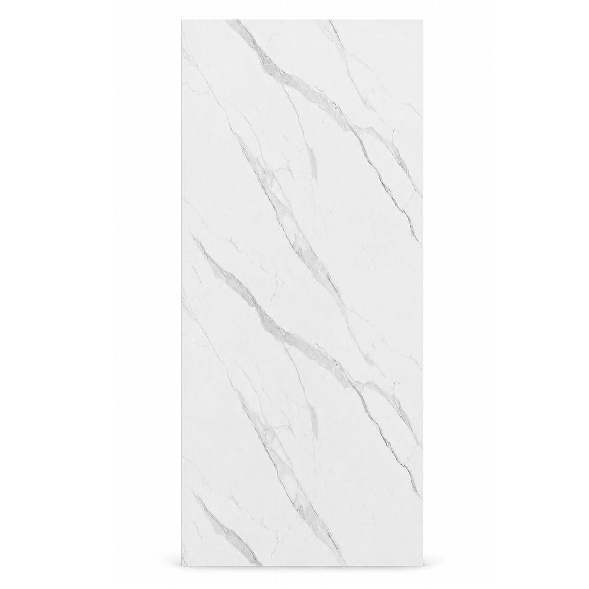 UV Marble Full Size Wall Panels 4ft x 9ft, High Gloss Panels - Backsplash, Bathroom, Accent Walls - Off-White, Grey Veins