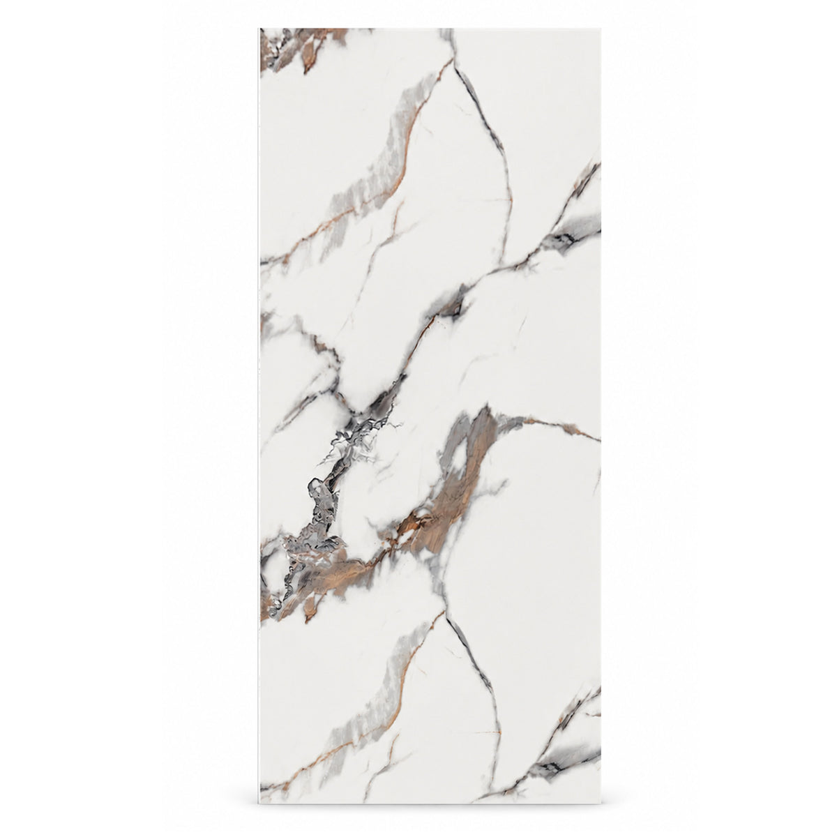 UV Marble Full Size Wall Panels 4ft x 9ft, High Gloss Panels - Backsplash, Bathroom, Accent Walls - White, Black and Gold Veins