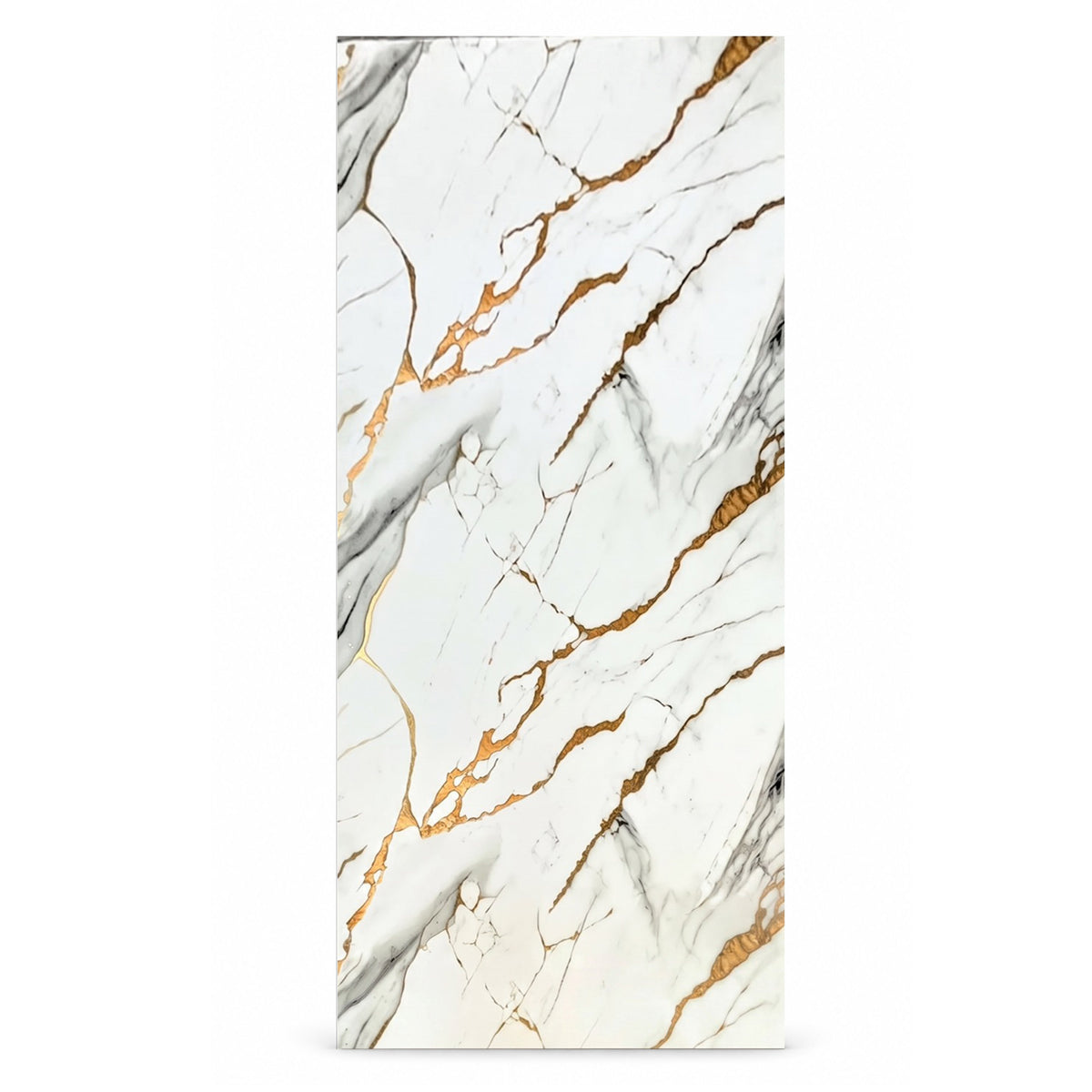 UV Marble Full Size Wall Panels 4ft x 9ft, High Gloss Panels - Backsplash, Bathroom, Accent Walls - White, Grey, Gold Veins