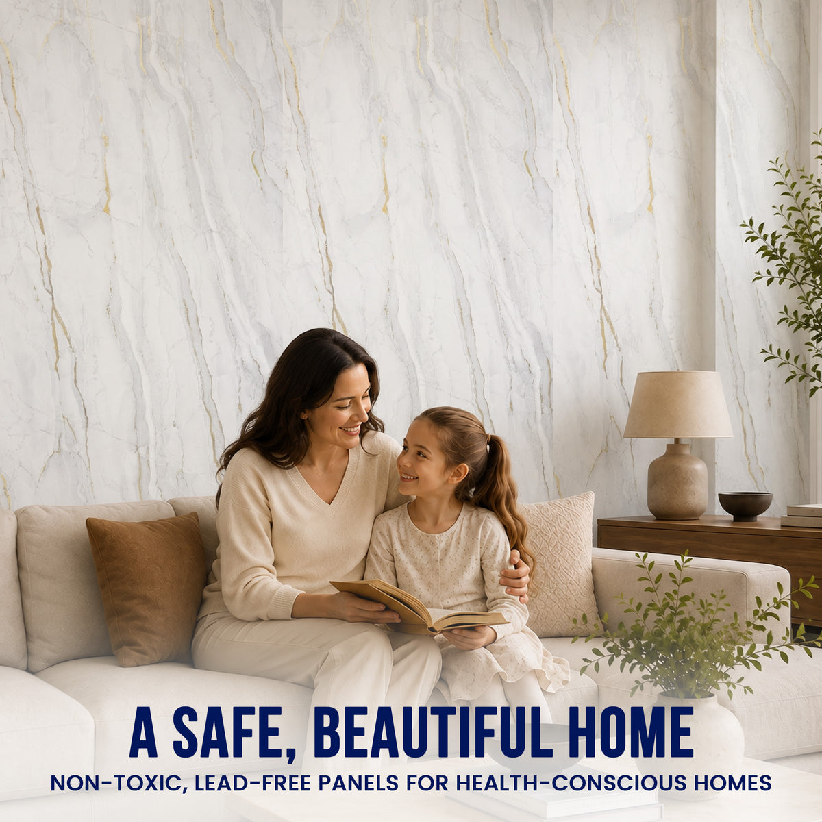 UV Marble Full Size Wall Panels 4ft x 9ft, High Gloss Panels - Backsplash, Bathroom, Accent Walls - Grey, Gold Veins