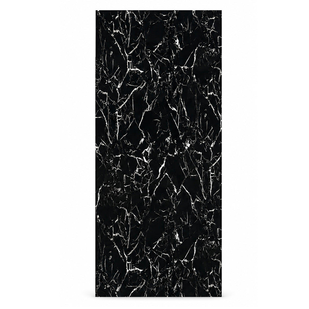 UV Marble Full Size Wall Panels 4ft x 9ft, High Gloss Panels - Backsplash, Bathroom, Accent Walls - Black, White Veins