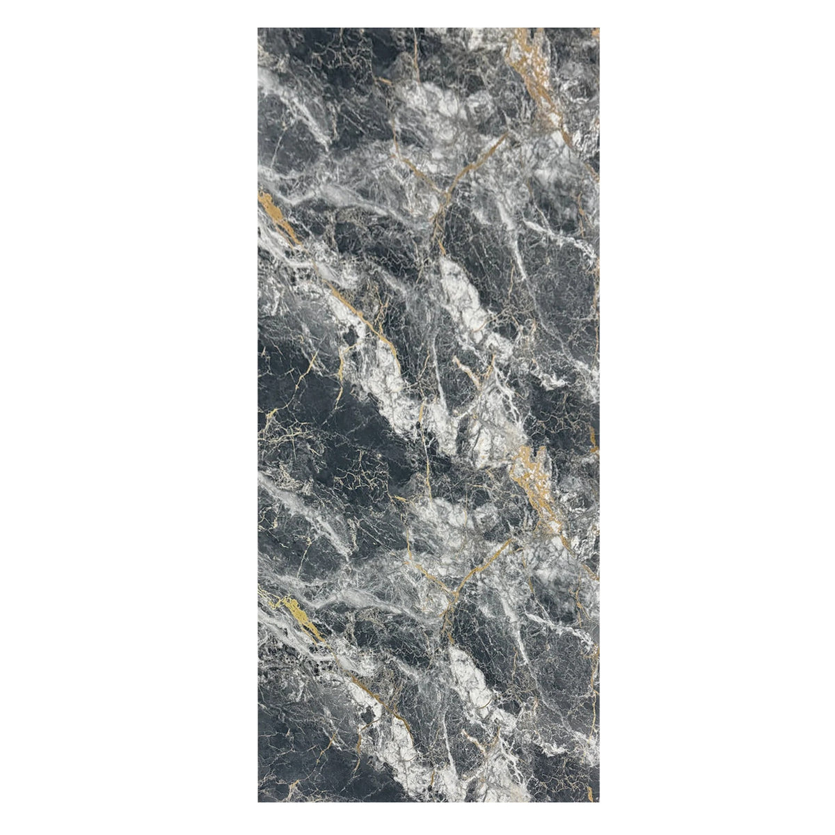UV Marble Full Size Wall Panels 4ft x 9ft, High Gloss Panels - Backsplash, Bathroom, Accent Walls - Black, White, Gold Veins