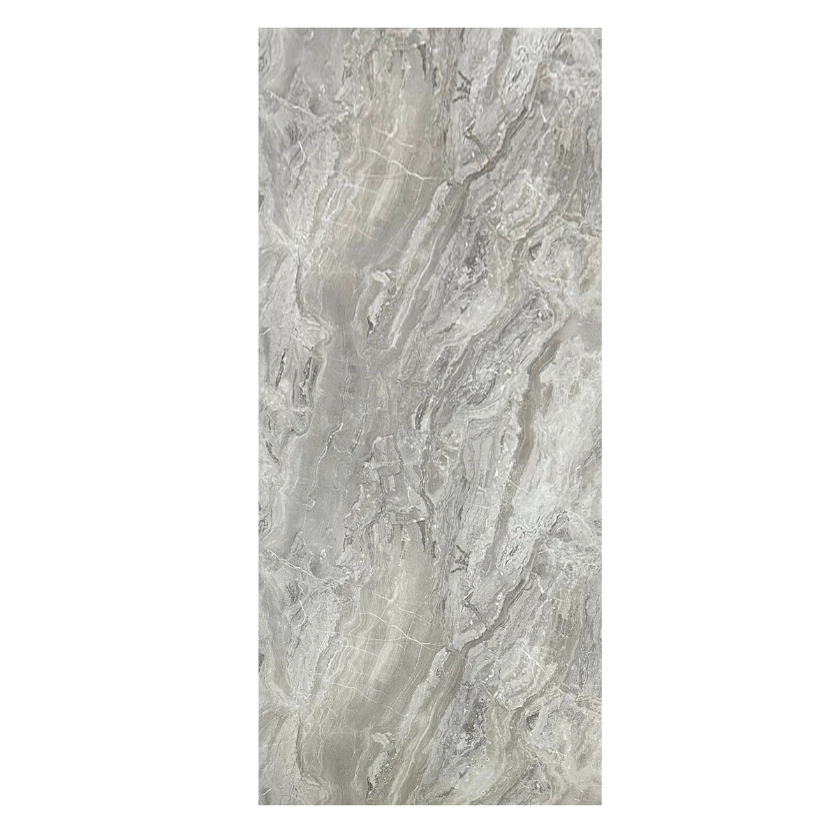 UV Marble Full Size Wall Panels 4ft x 9ft, High Gloss Panels - Backsplash, Bathroom, Accent Walls - Grey, Dark Veins