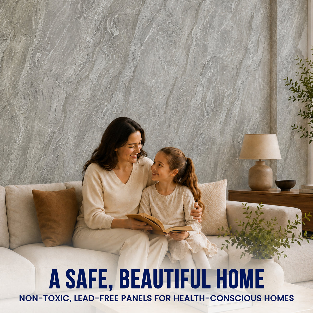 UV Marble Full Size Wall Panels 4ft x 9ft, High Gloss Panels - Backsplash, Bathroom, Accent Walls - Grey, Dark Veins