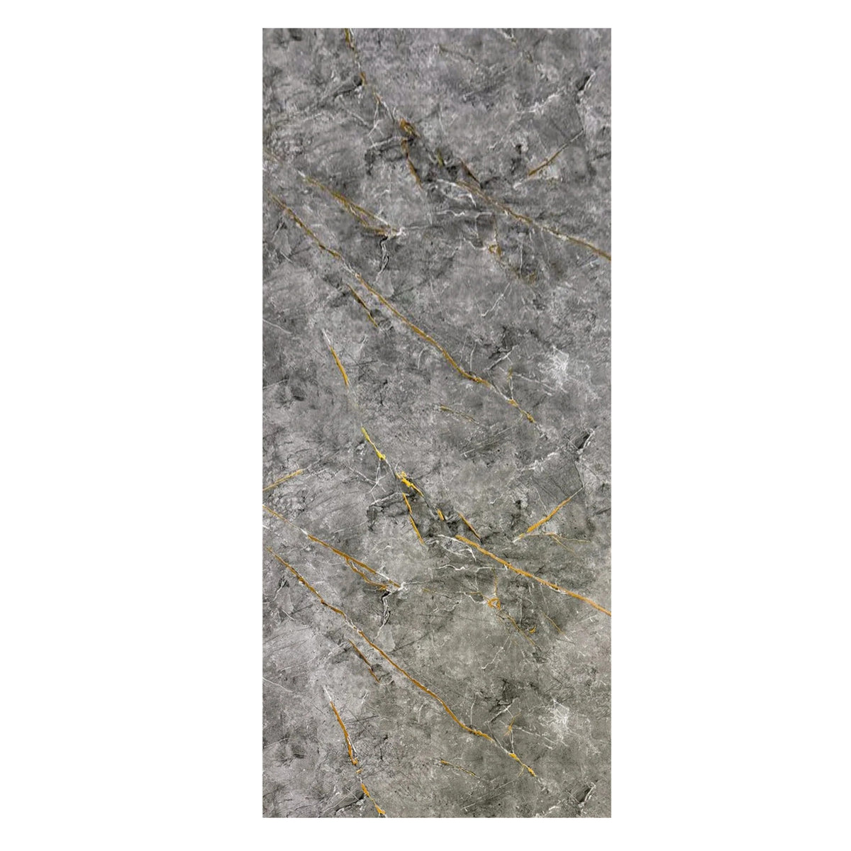 UV Marble Full Size Wall Panels 4ft x 9ft, High Gloss Panels - Backsplash, Bathroom, Accent Walls - Grey, Gold Veins