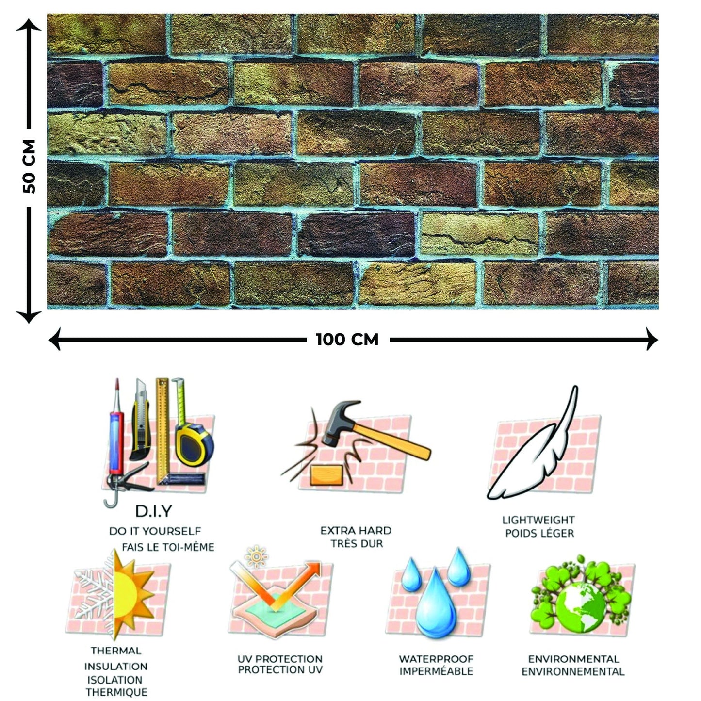 Outlet Beige Brown Stone Look Wall Paneling, Styrofoam Facing, Single Panel, Covers 5.4 sq ft