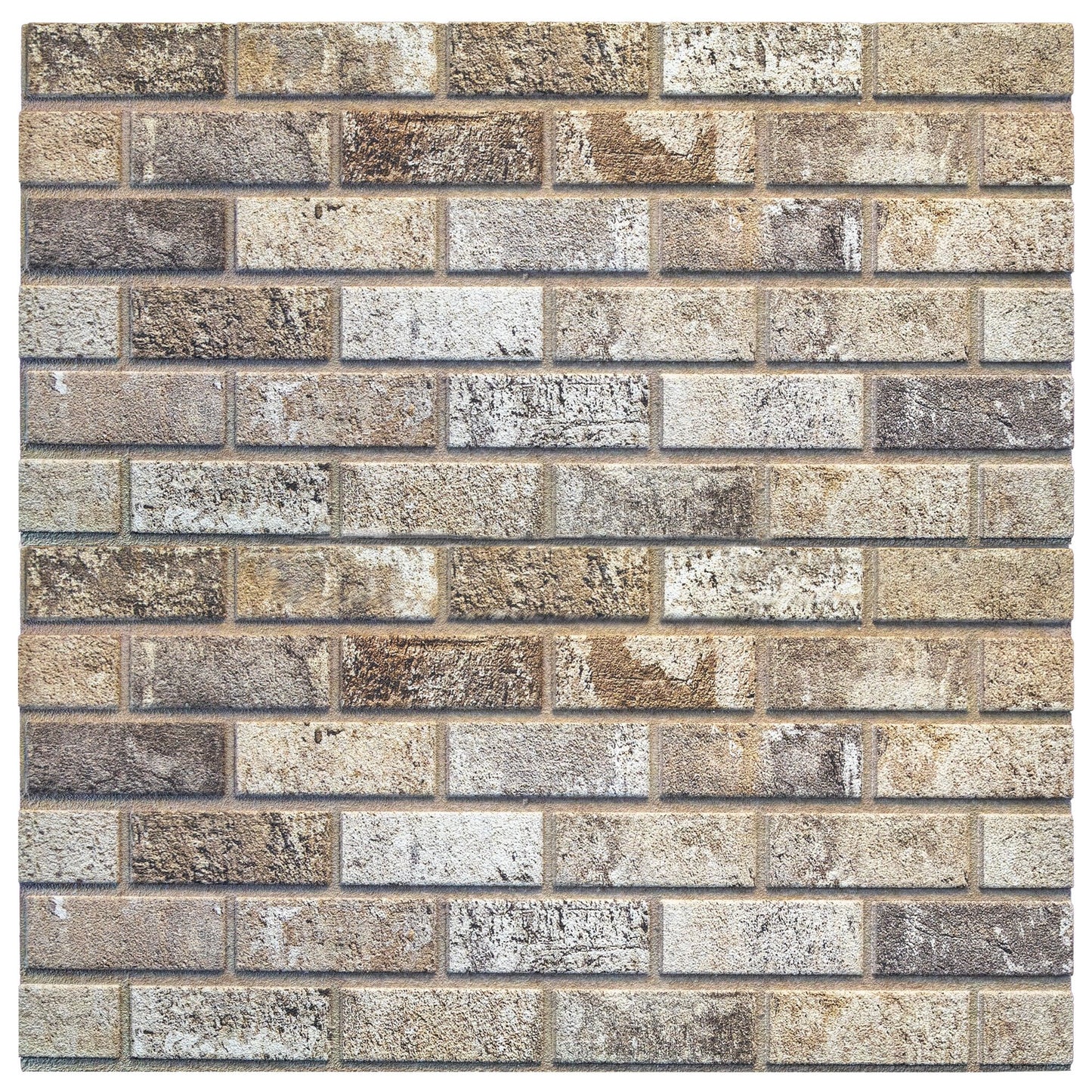 Outlet Red Brown Grey Brick Look Wall Paneling, Styrofoam Facing, Single Panel, Covers 5.4 sq ft