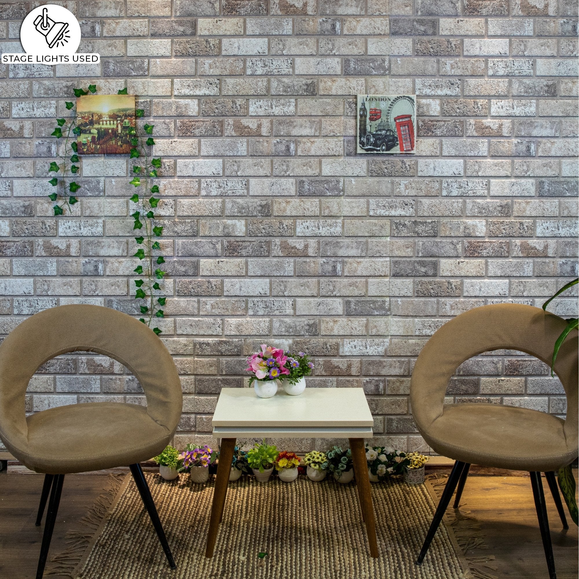 Outlet Red Brown Grey Brick Look Wall Paneling, Styrofoam Facing, Single Panel, Covers 5.4 sq ft