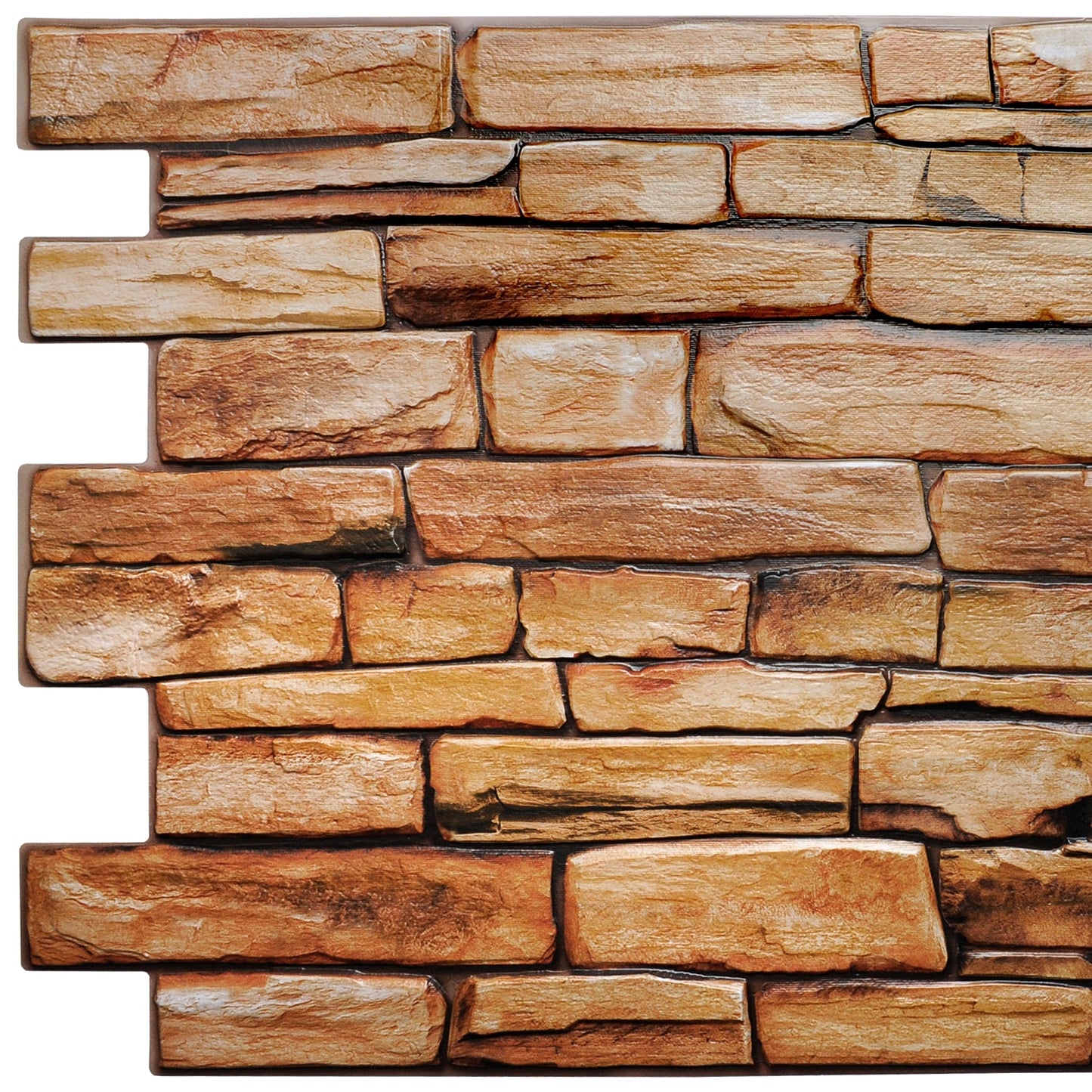 Brown Red Faux Slate, 3.2 ft x 1.6 ft, PVC 3D Wall Panel, Interior Design Wall Paneling Decor, 5.3 sq. ft. - Single