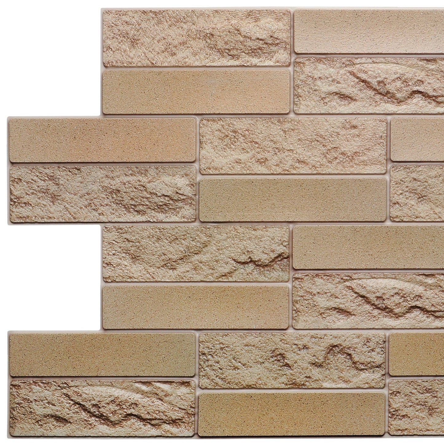 Mustard Yellow Faux Brick, 3.2 ft x 1.6 ft, PVC 3D Wall Panel, Interior Design Wall Paneling Decor, 5.2 sq. ft. - Single