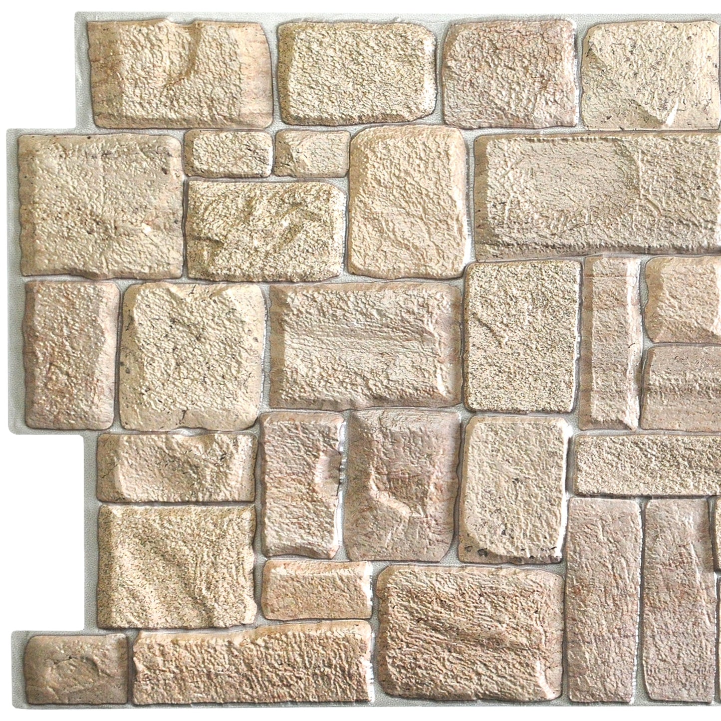 Beige Faux Limestone, 3.2 ft x 1.6 ft, PVC 3D Wall Panel, Interior Design Wall Paneling Decor, 5.3 sq. ft. each
