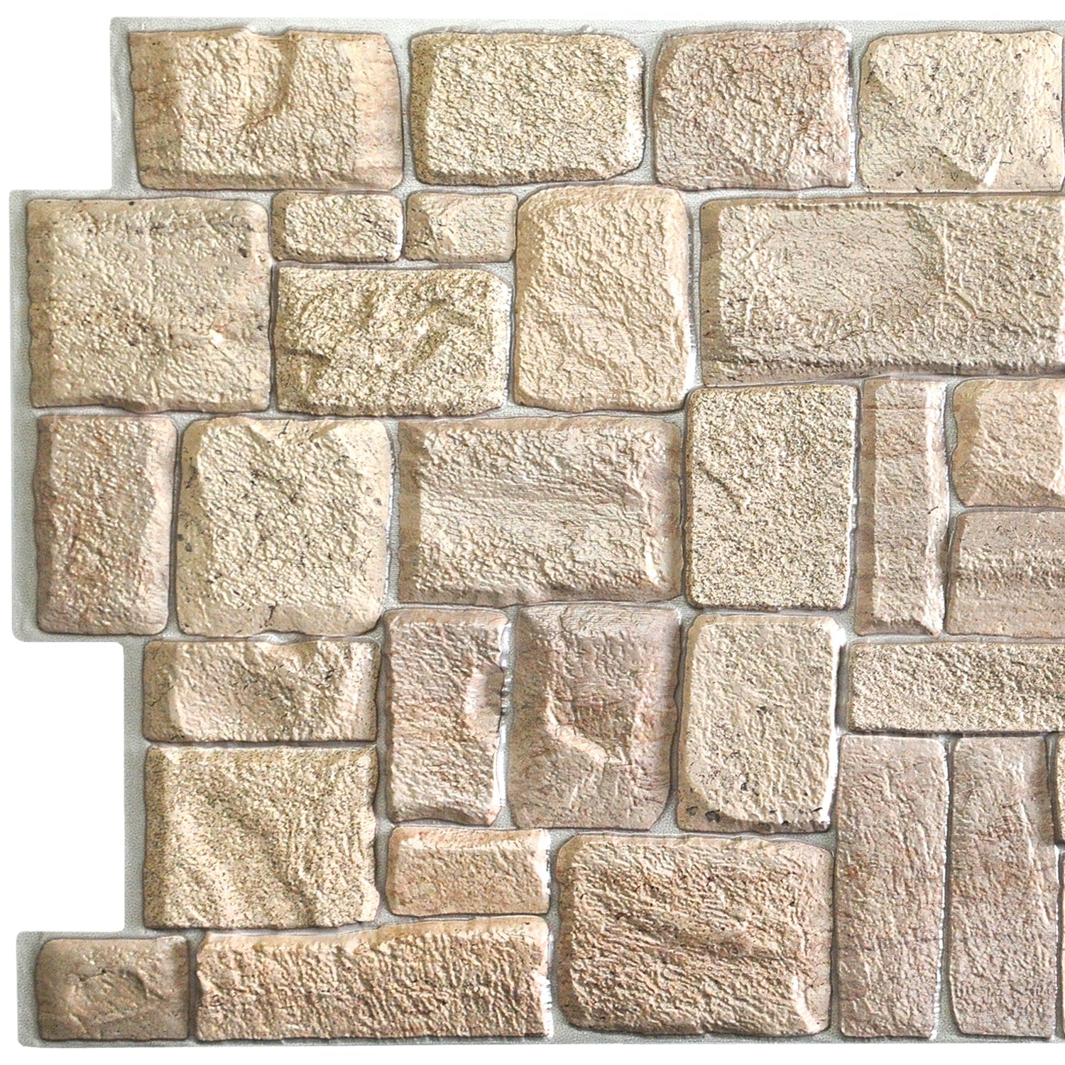 Beige Faux Limestone, 3.2 ft x 1.6 ft, PVC 3D Wall Panel, Interior Design Wall Paneling Decor, 5.3 sq. ft. each