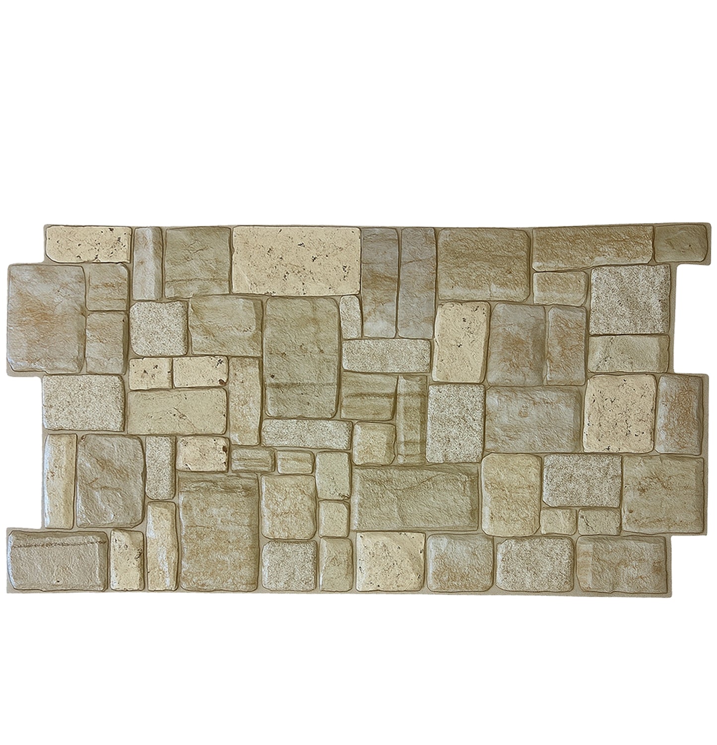 Light Beige Faux Limestone, 3.2 ft x 1.6 ft, PVC 3D Wall Panel, Interior Design Wall Paneling Decor, 5.3 sq. ft. - Single
