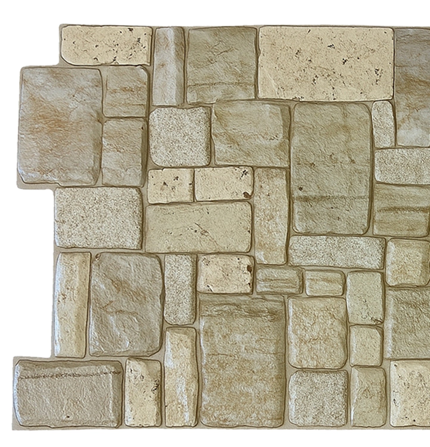 Light Beige Faux Limestone, 3.2 ft x 1.6 ft, PVC 3D Wall Panel, Interior Design Wall Paneling Decor, 5.3 sq. ft. - Single