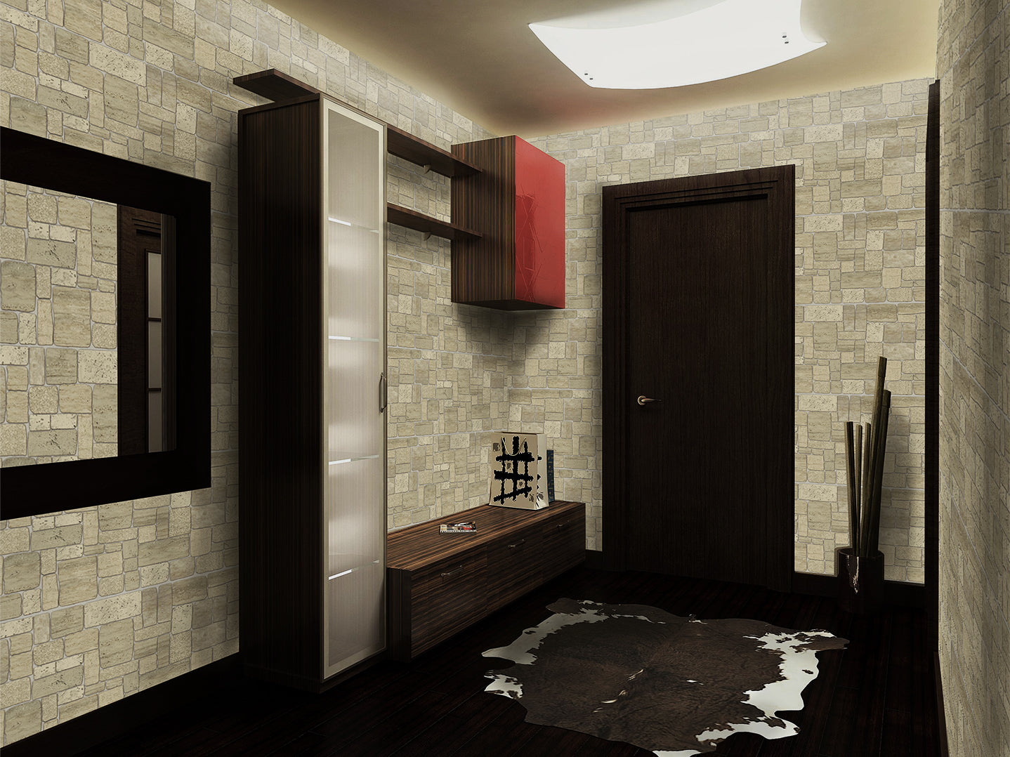 Light Beige Faux Limestone, 3.2 ft x 1.6 ft, PVC 3D Wall Panel, Interior Design Wall Paneling Decor, 5.3 sq. ft. - Single