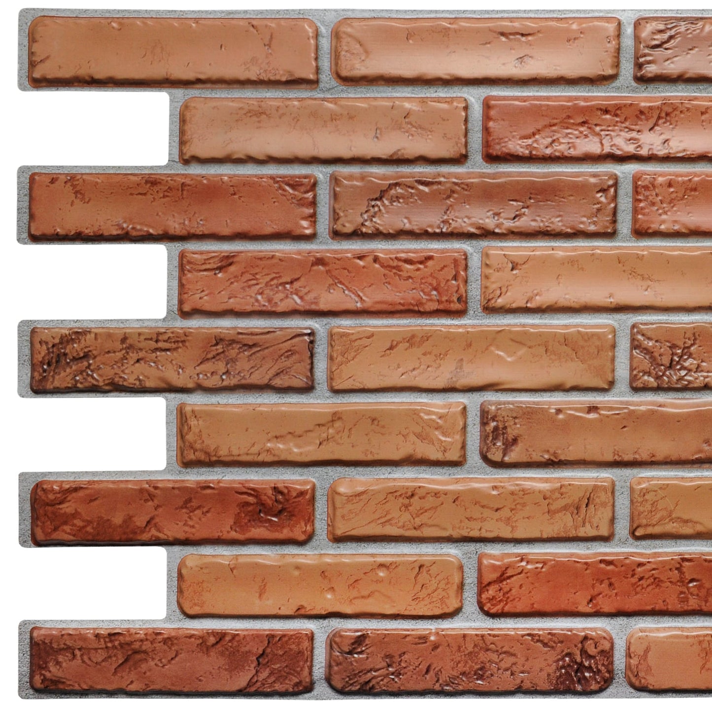 Faux red bricks PVC 3D wall panels