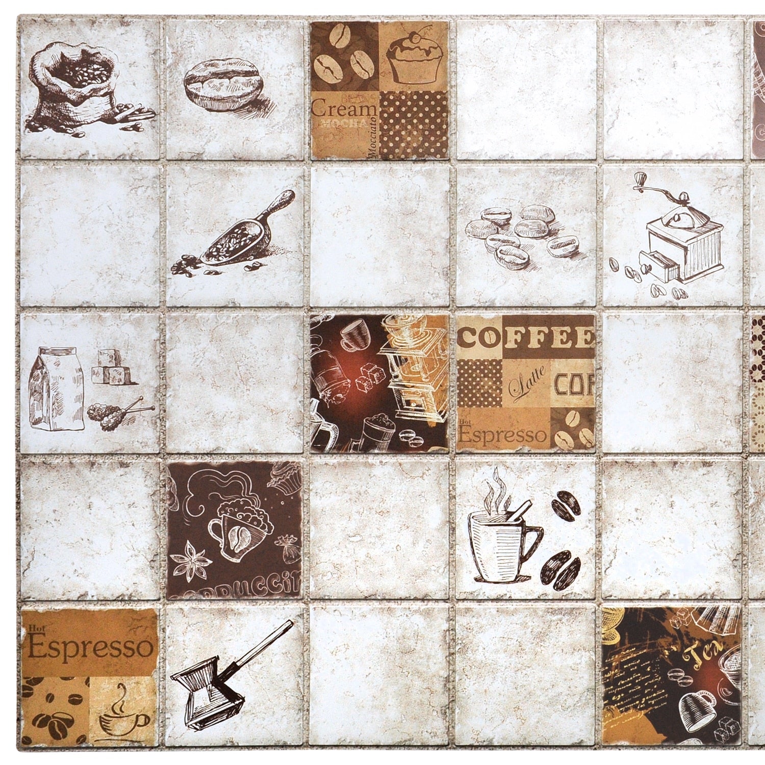 Bronze Beige Faux Tile PVC 3D Wall Panel, 3.2 ft X 1.6 ft (96cm X 48cm), Interior Design Wall Paneling Decor, 5 sq. ft. (0.47 sq. m) each - Single