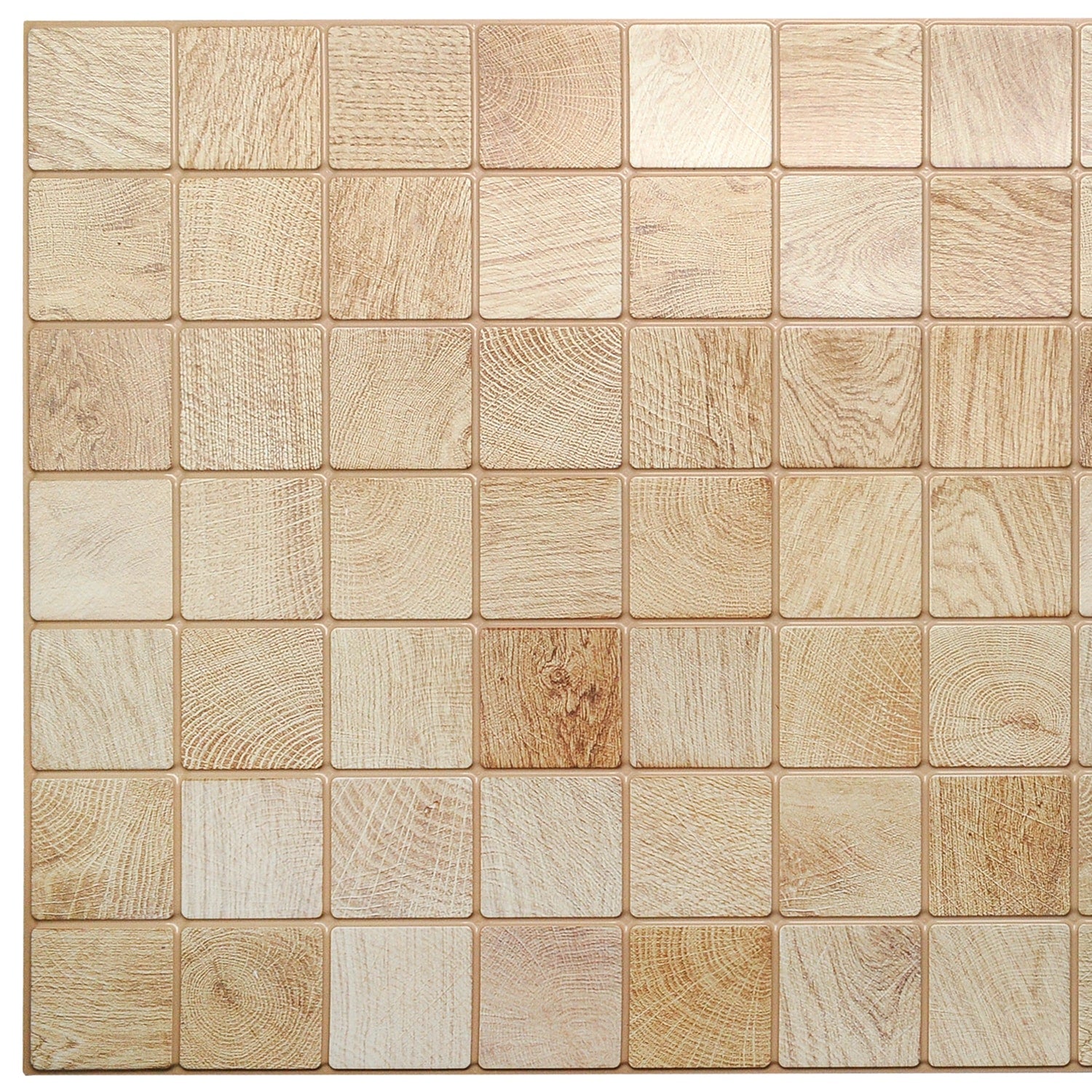PVC 3D Wall Panel, Faux Timber, 3.1 ft x 1.6 ft, Glue-on, Splashproof