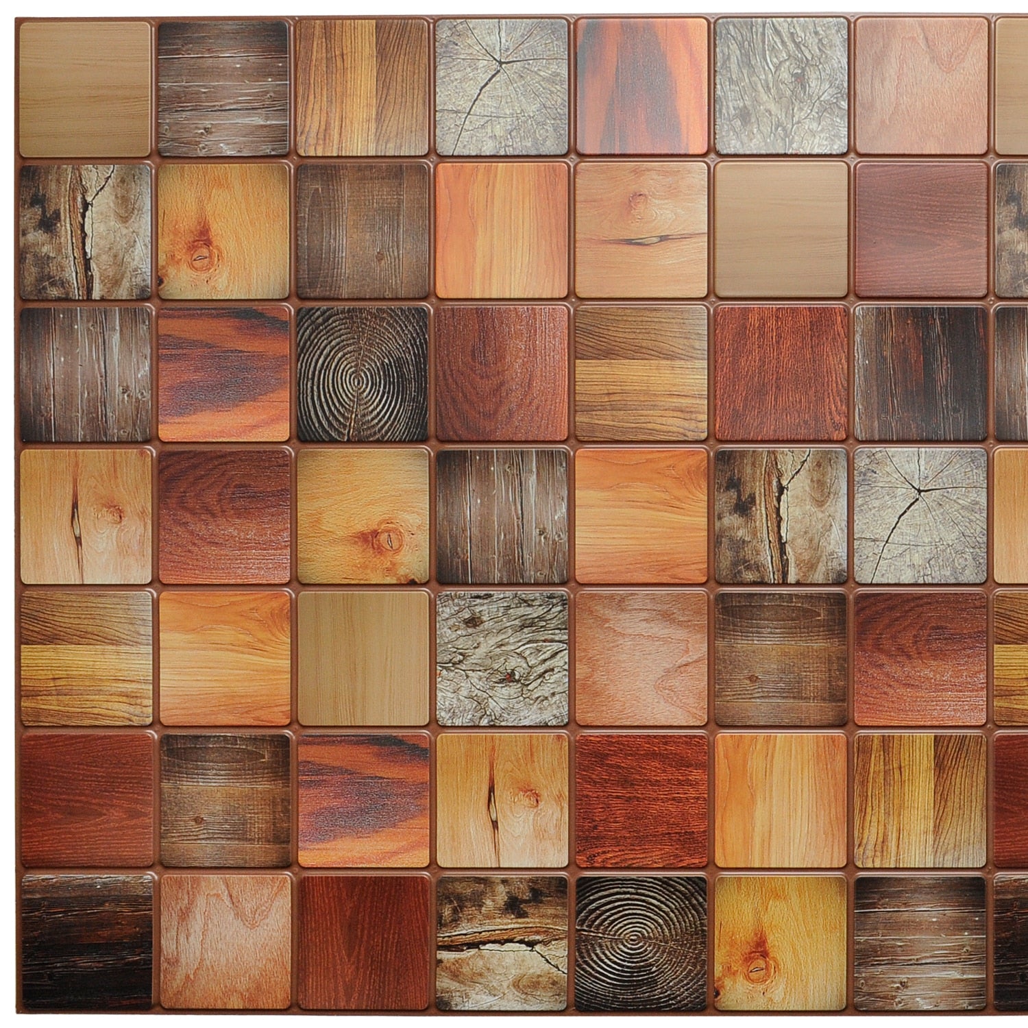 Multicolor Faux Timber, 3.1 ft x 1.6 ft, PVC 3D Wall Panel, Interior Design Wall Paneling Decor, 4.9 sq. ft. - Single
