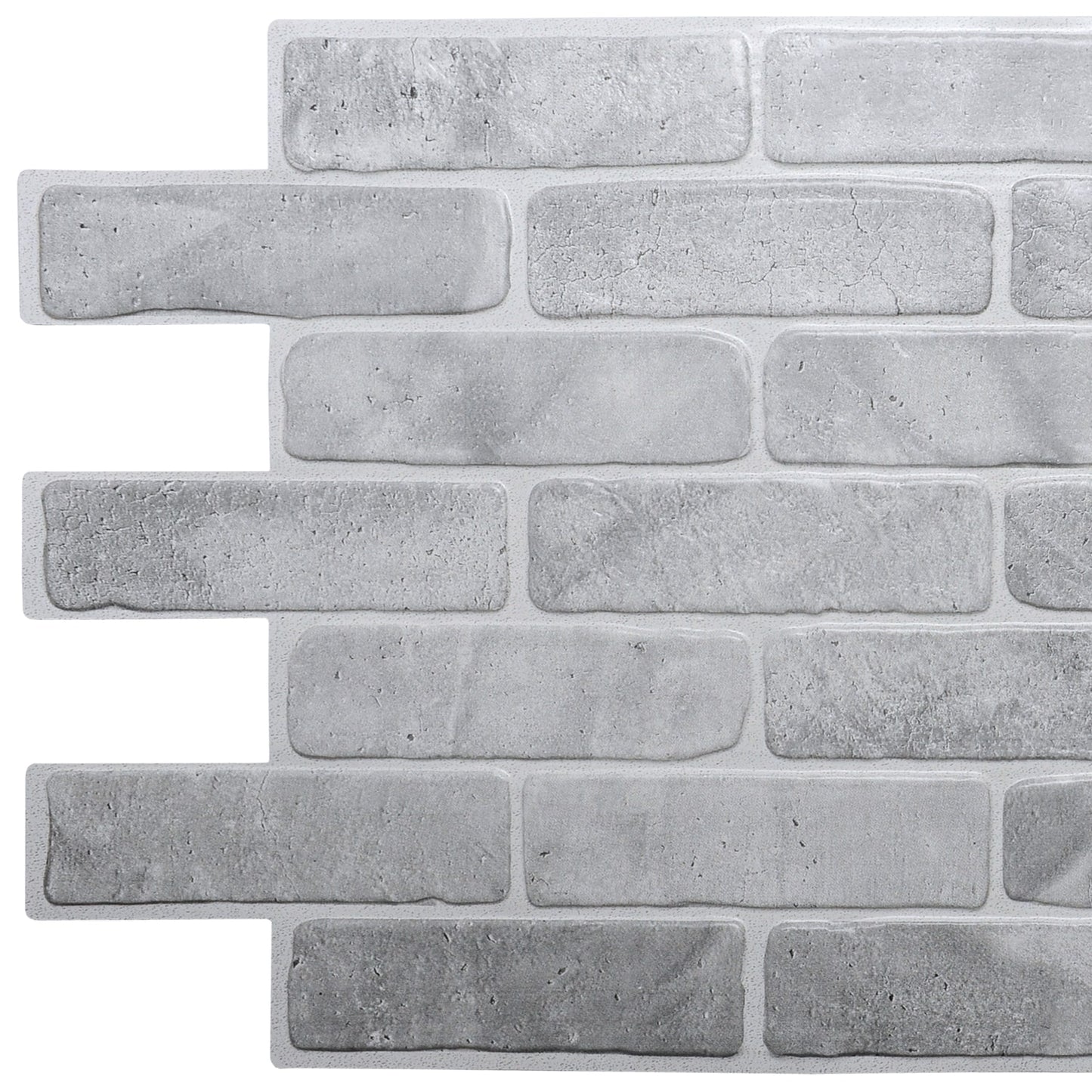 Vintage Grey Faux Brick, 3.4 ft x 1.6 ft, PVC 3D Wall Panel, Interior Design Wall Paneling Decor, 5.5 sq. ft. - Single