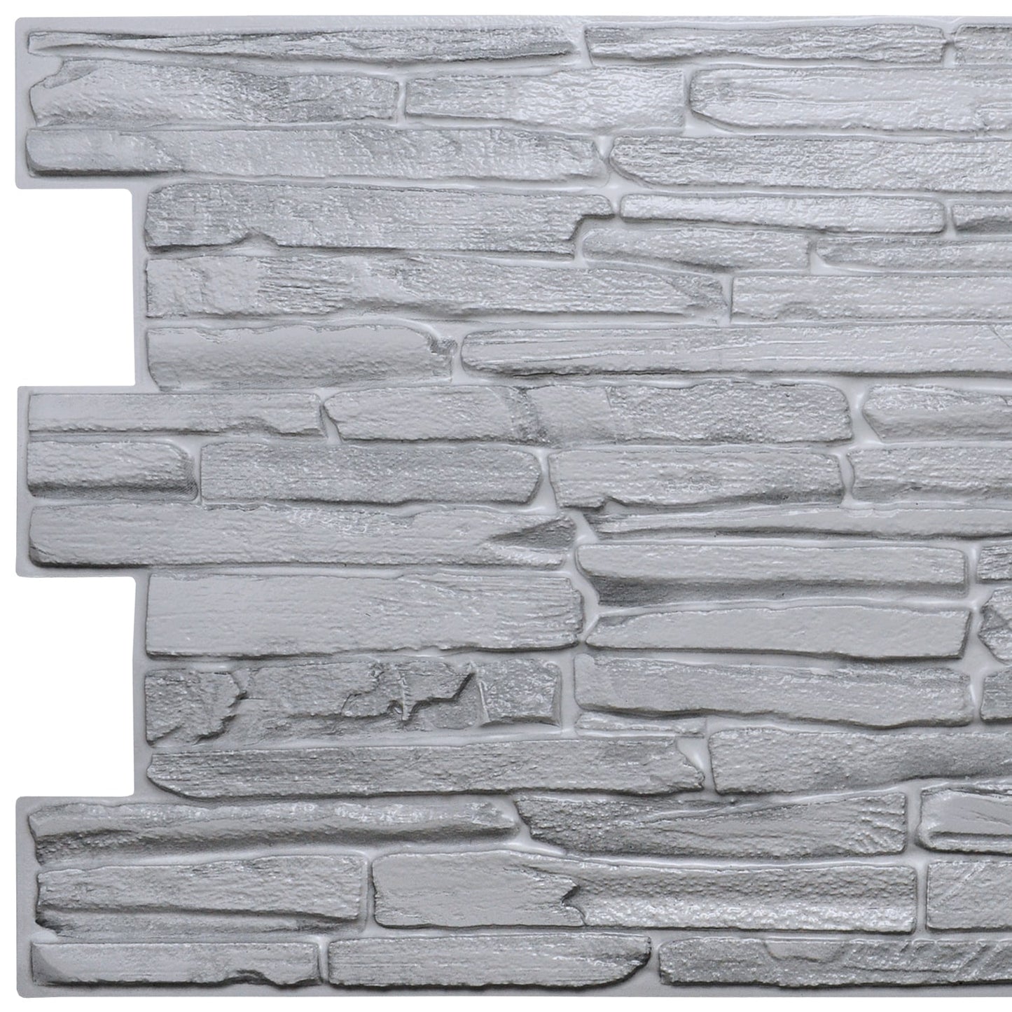 Grey Faux Flagstone, 3.2 ft x 1.6 ft, PVC 3D Wall Panel, Interior Design Wall Paneling Decor, 5.3 sq. ft. - Single