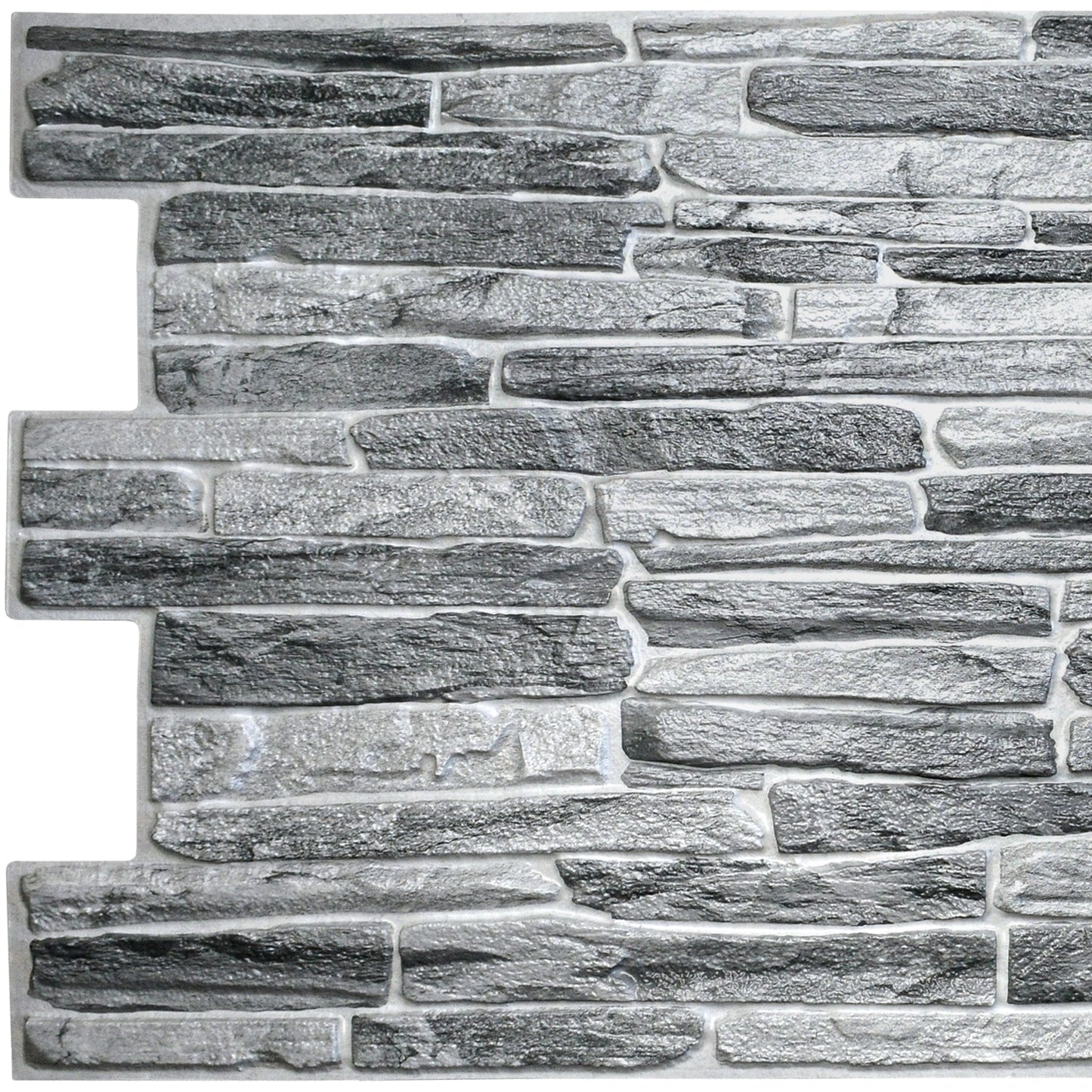 Dark Grey Faux Slate, 3.2 ft x 1.6 ft, PVC 3D Wall Panel, Interior Design Wall Paneling Decor, 5.3 sq. ft. each