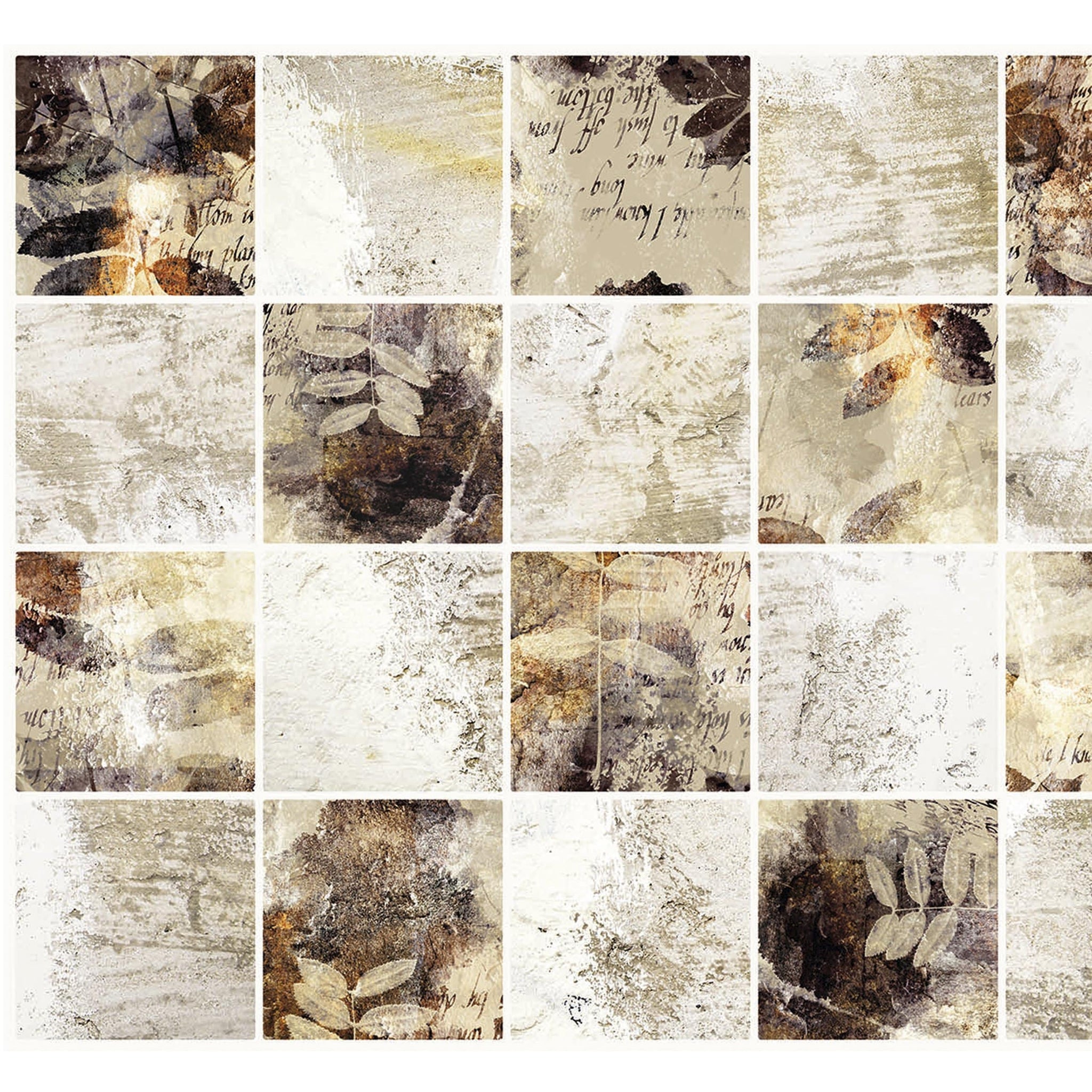 Gold White Faux Tile PVC 3D Wall Panel, 3 ft X 2 ft (90cm X 60cm), Interior Design Wall Paneling Decor, 5.8 sq. ft. (0.54 sq. m) each - Single